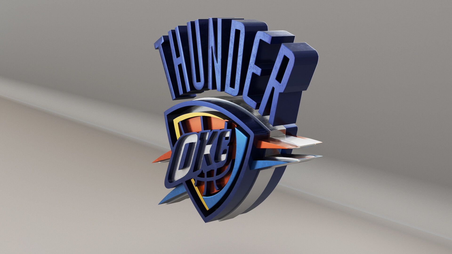 Oklahoma City Thunder Logo - NBA Oklahoma Thunder Logo - 3D Model by guimart