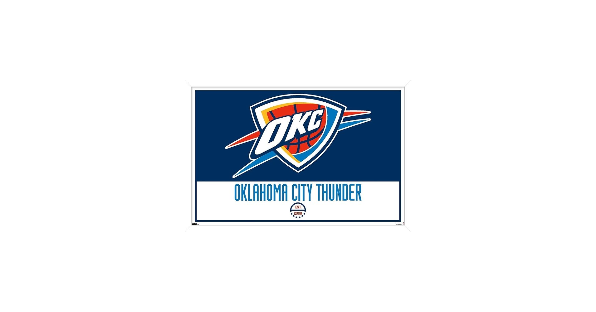 Oklahoma City Thunder Logo - Amazon.com: Trends International NBA Oklahoma City Thunder - Logo 21 Wall  Poster, 14.725