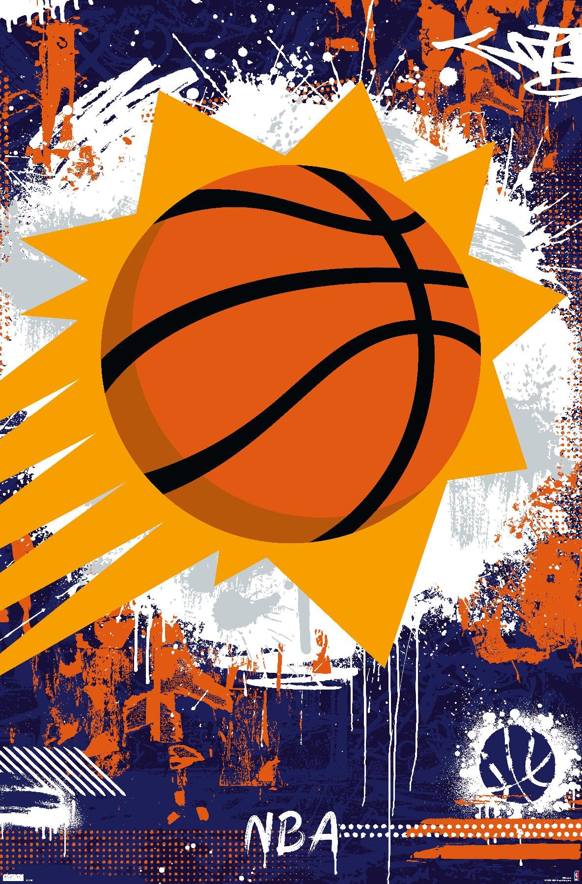 Phoenix Suns Logo - Amazon.com: NBA Phoenix Suns - Maximalist Logo 23 Wall Poster, 34L