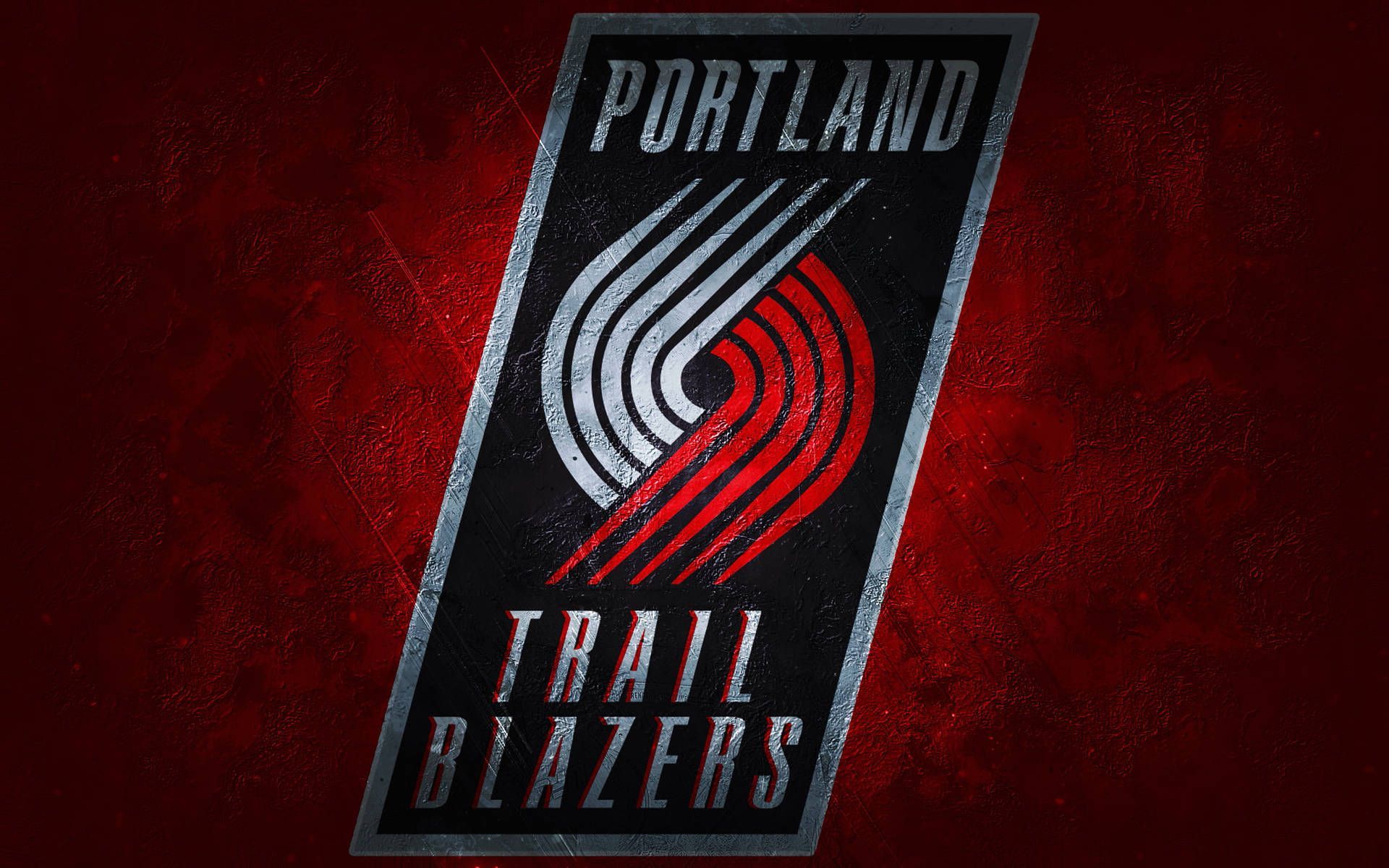 Portland Trail Blazers Logo - Download Painted Red Portland Trail Blazers Logo Wallpaper | Wallpapers.com