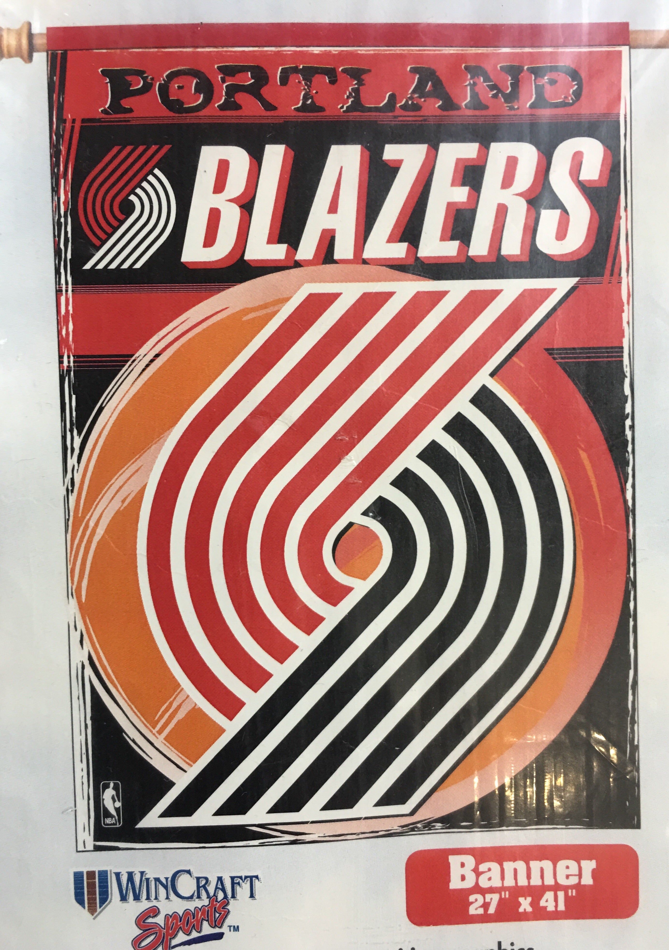 Portland Trail Blazers Logo - Portland Trailblazers Retro Logo Banner Flag