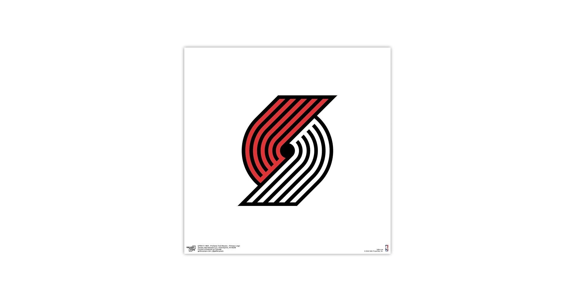 Portland Trail Blazers Logo - Amazon.com: Trends International Gallery Pops NBA Portland Trail Blazers -  Primary Logo Wall Art Wall Poster, 12