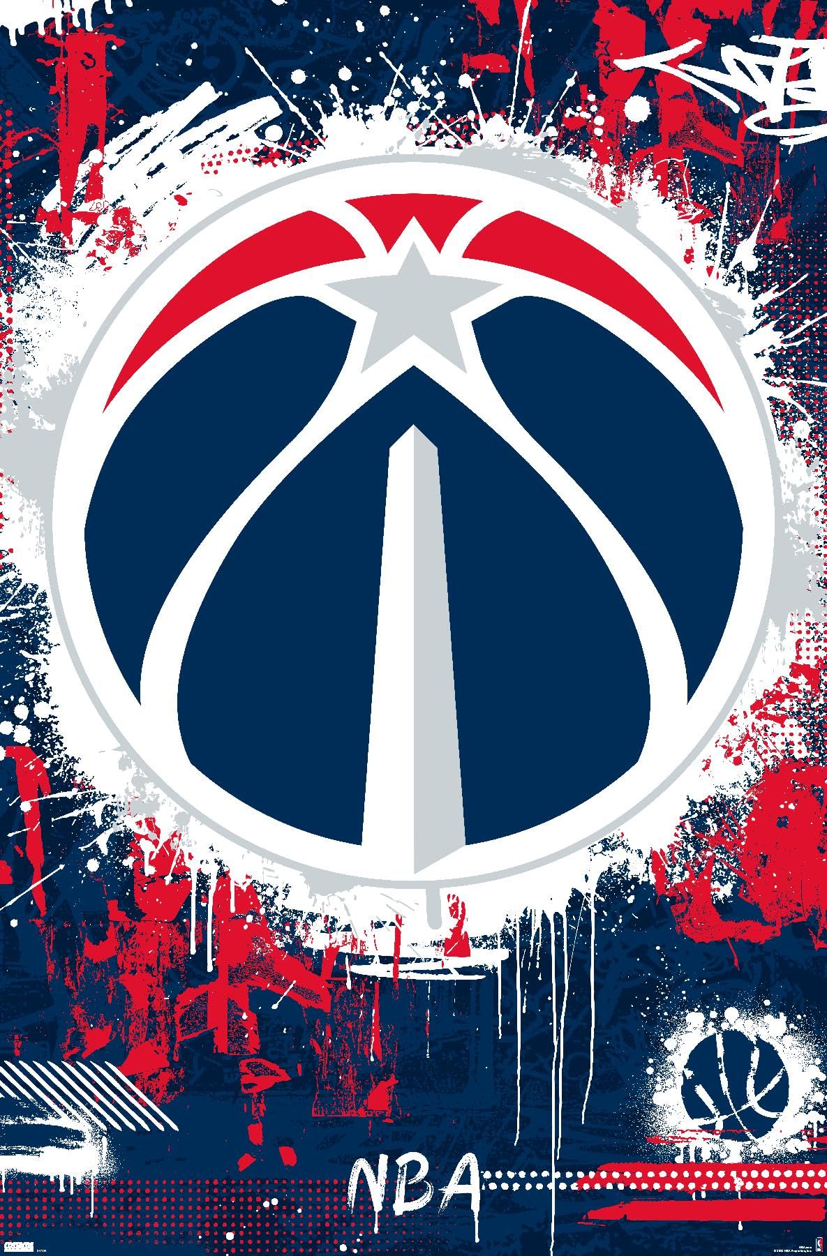 Washington Wizards Logo - Amazon.com: NBA Washington Wizards - Maximalist Logo 23 Wall Poster, 34L