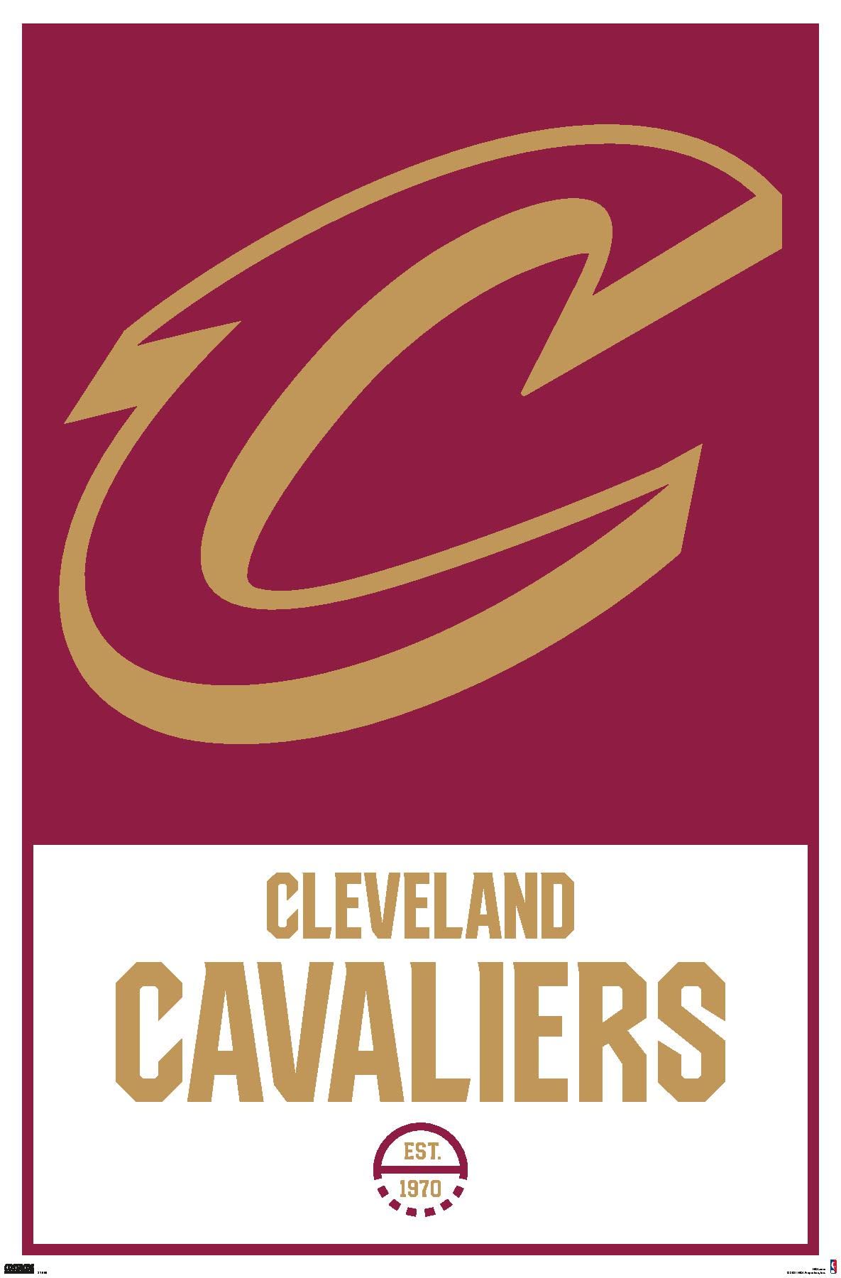 Cleveland Cavs Logo - Amazon.com: Trends International NBA Cleveland Cavaliers - Logo 21 Wall  Poster, 22.375