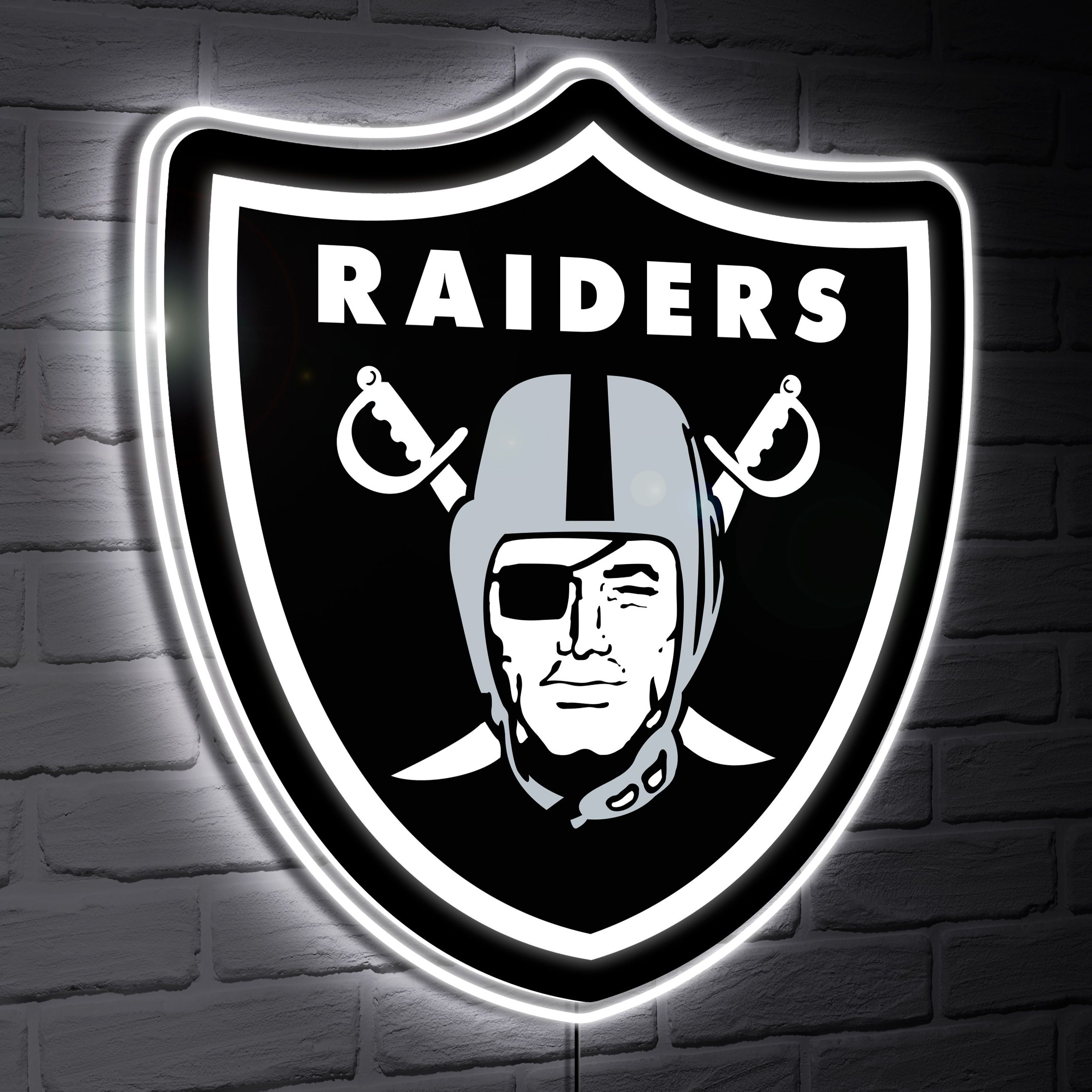 Las Vegas Raiders Logo - Las Vegas Raiders LED Team Logo Shaped Lighted Wall Sign
