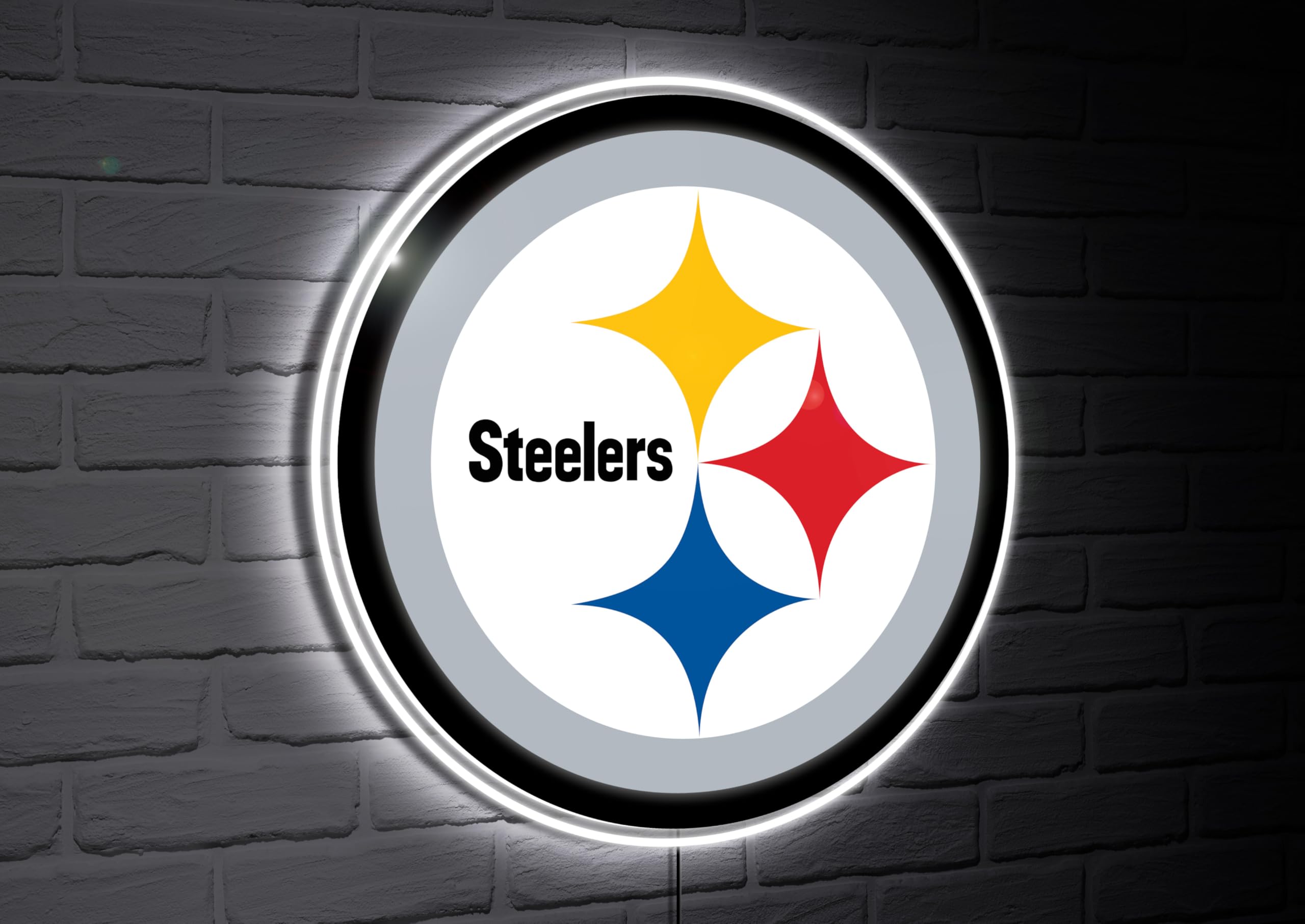 Pittsburgh Steelers Logo - Amazon.com: Team Sports America NFL Pittsburgh Steelers Ultra-Thin LED  Light Wall Sign Décor | Officially Licensed | 23 Inch Mascot Logo Shaped  Wall Sign | Made in USA : Sports & Outdoors