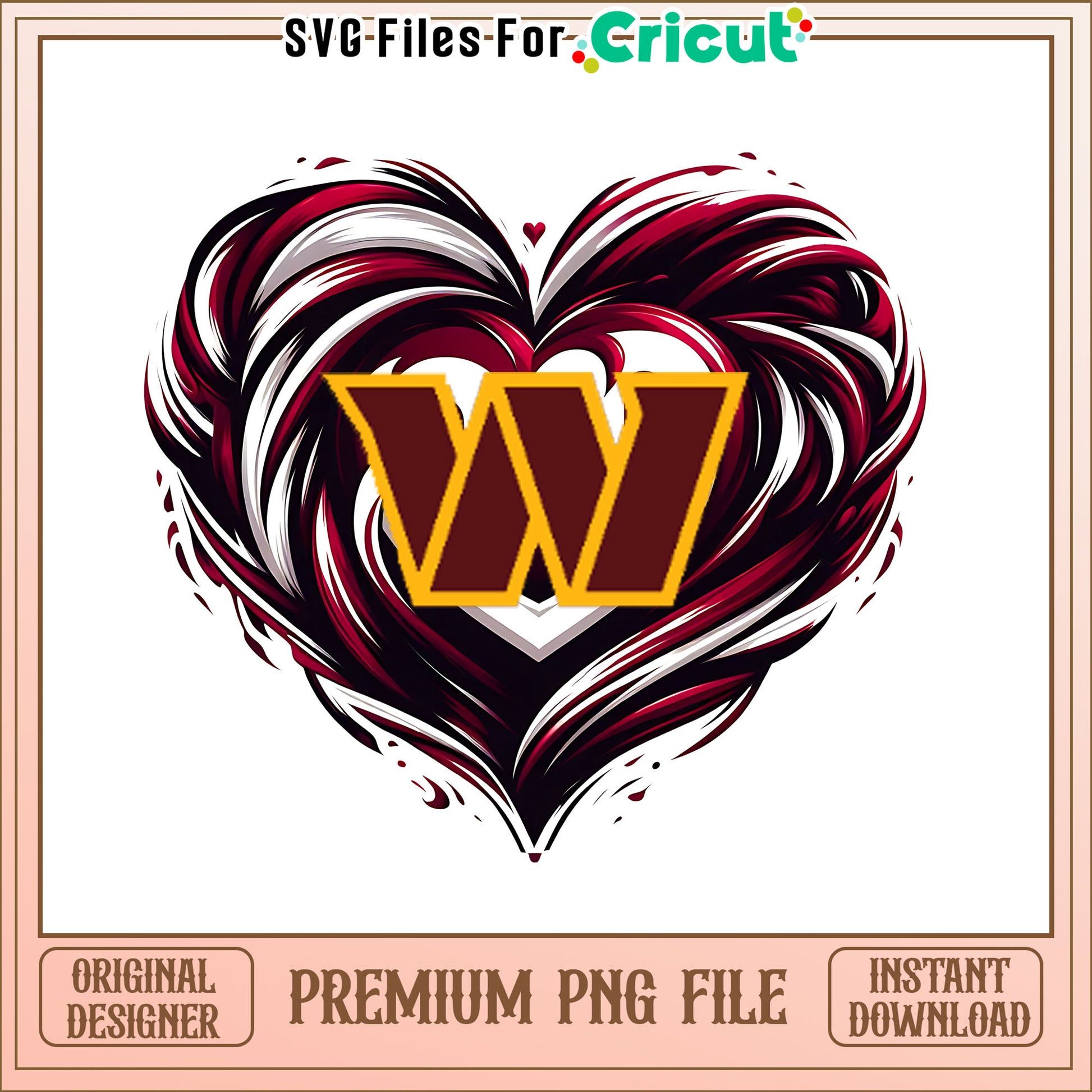 Washington Commanders Logo - Commanders logo vintage heart png, Washington Commanders png, NFL png – svg  files for cricut