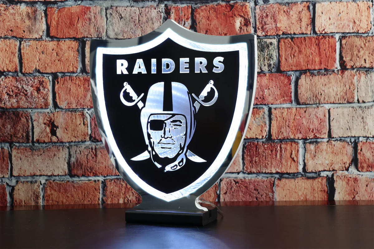 Las Vegas Raiders Logo - NFL LED Infinity Logo Light - Las Vegas Raiders – Green Gridiron, Inc.