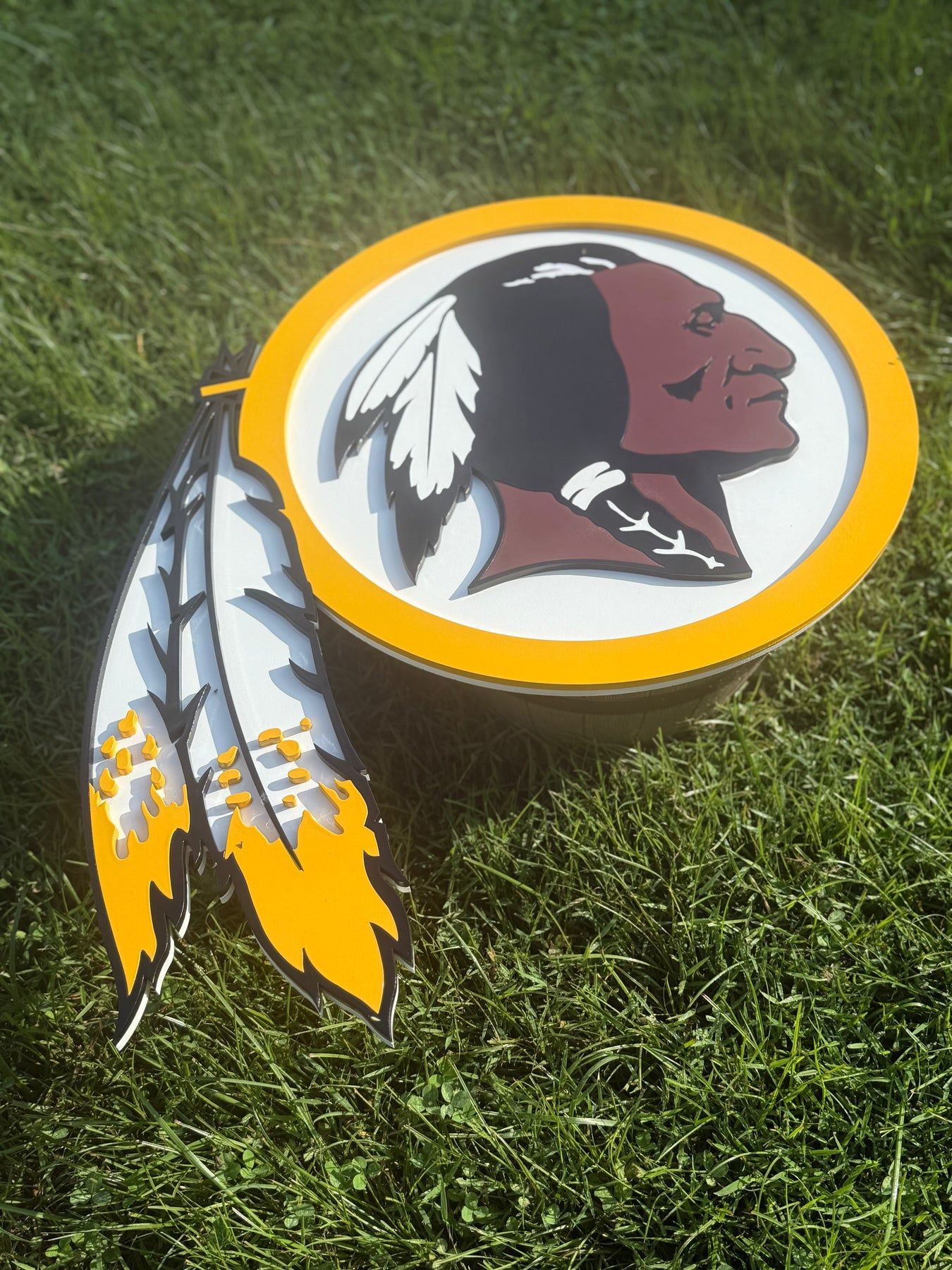 Washington Commanders Logo - Handcrafted 3D Wooden Former Washington Commanders Feather Logo - Uniq –  Cynthia's Crafts in Virginia