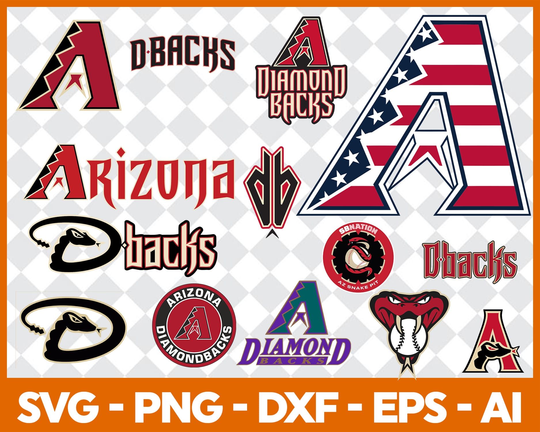 Arizona Diamondbacks Logo - Arizona Diamondbacks SVG - Arizona Diamondbacks Logo MLB Baseball SVG cut  file for cricut files Clip Art Digital Files vector, eps, ai, dxf, png