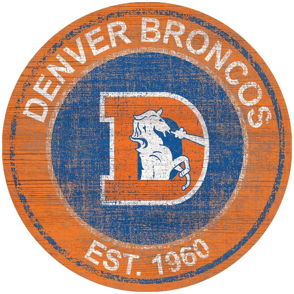 Denver Broncos Logo - Denver Broncos 24'' Round Heritage Logo Sign