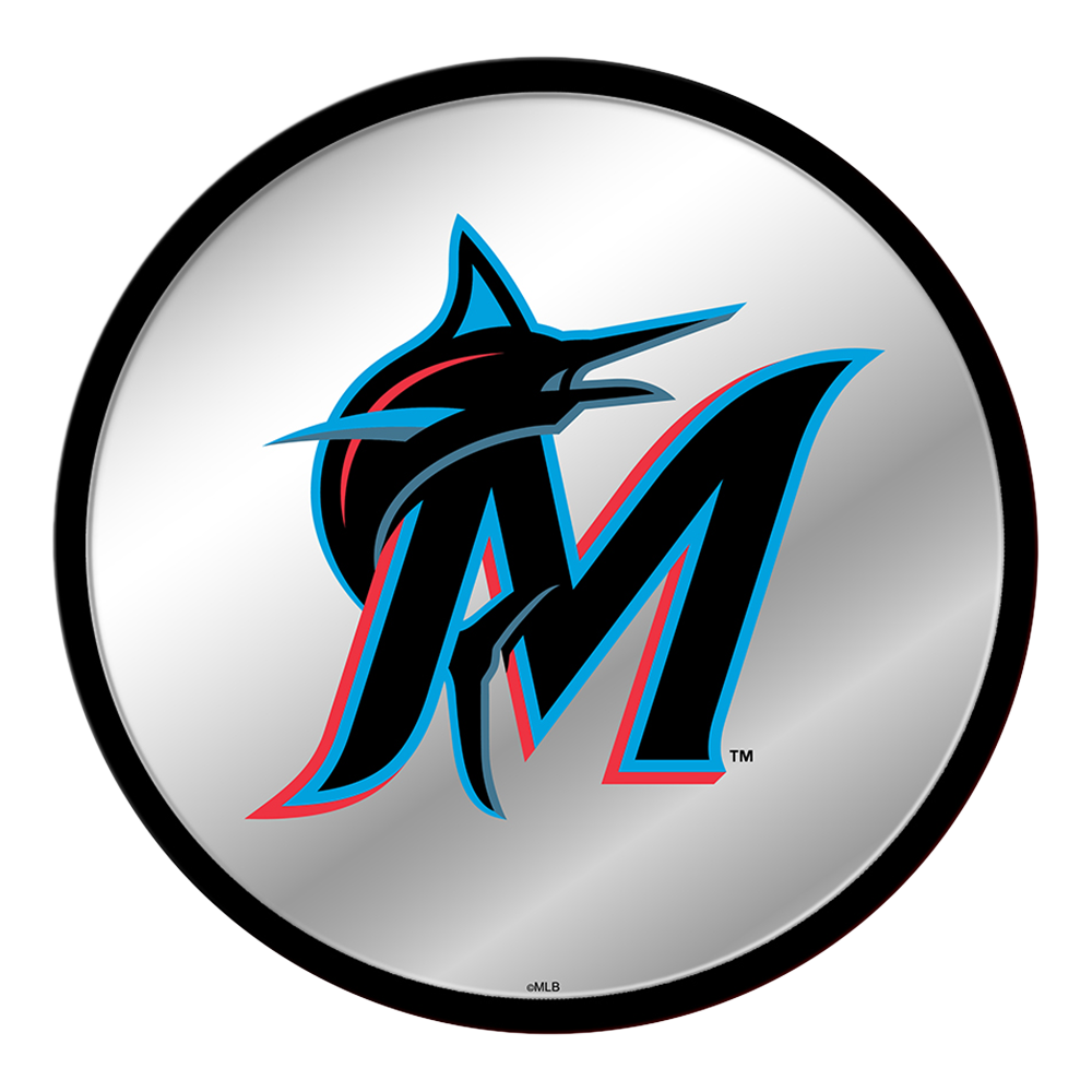 Miami Marlins Logo - Miami Marlins: Logo - Modern Disc Mirrored Wall Sign