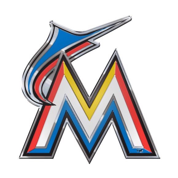 Miami Marlins Logo - Miami Marlins Aluminum Embossed Baseball Logo Emblem