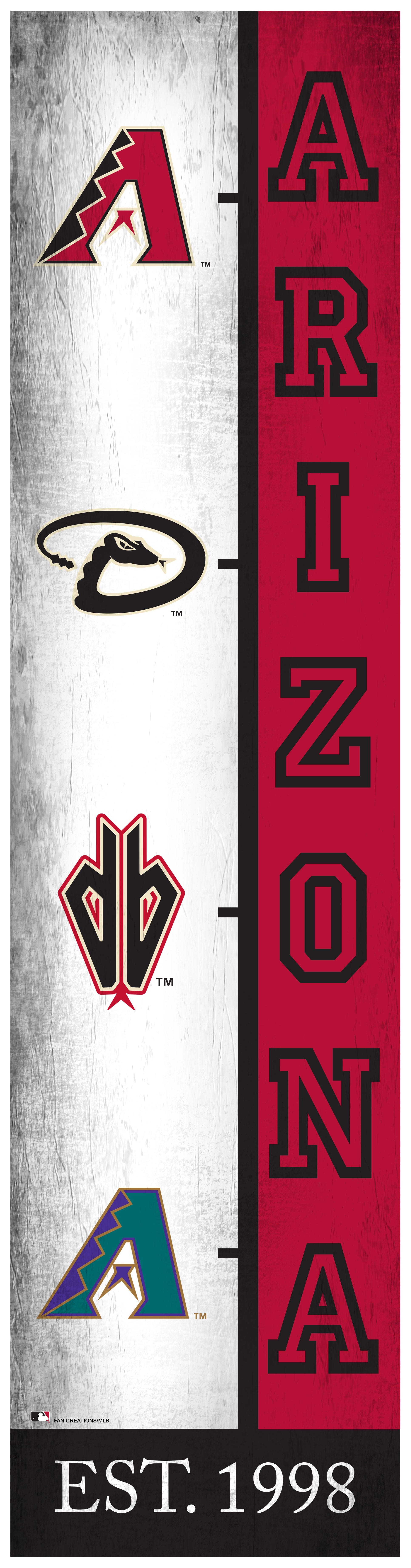 Arizona Diamondbacks Logo - fan creations Arizona Diamondbacks Team Logo Progression 6x24 Hotsell | Hots