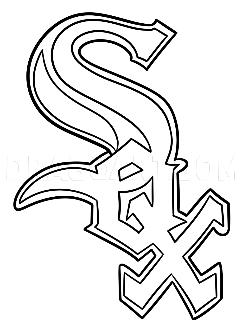 Chicago White Sox Logo - How To Draw The Chicago White Sox Logo, Drawing, Step by Step, by Dawn -  DragoArt