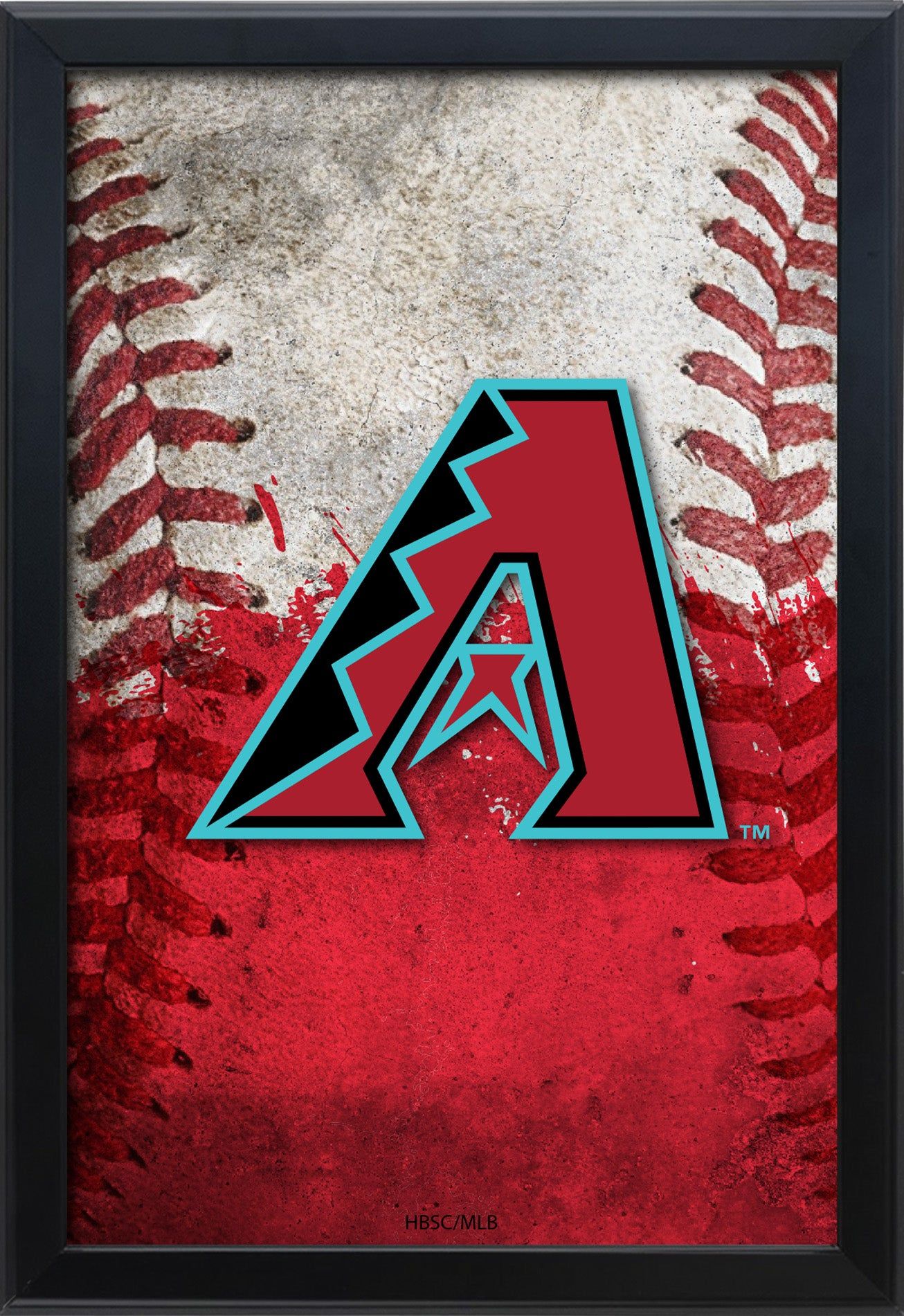 Arizona Diamondbacks Logo - Arizona Diamondbacks Backlit LED Sign | MLB Backlit LED Framed Sign |  Holland Game Room