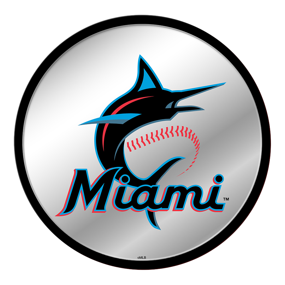 Miami Marlins Logo - Miami Marlins: Modern Disc Mirrored Wall Sign