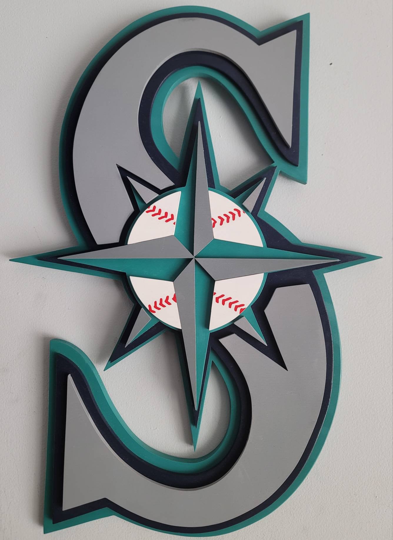 Seattle Mariners Logo - Seattle Mariners Primary Logo Wood Sign - Etsy
