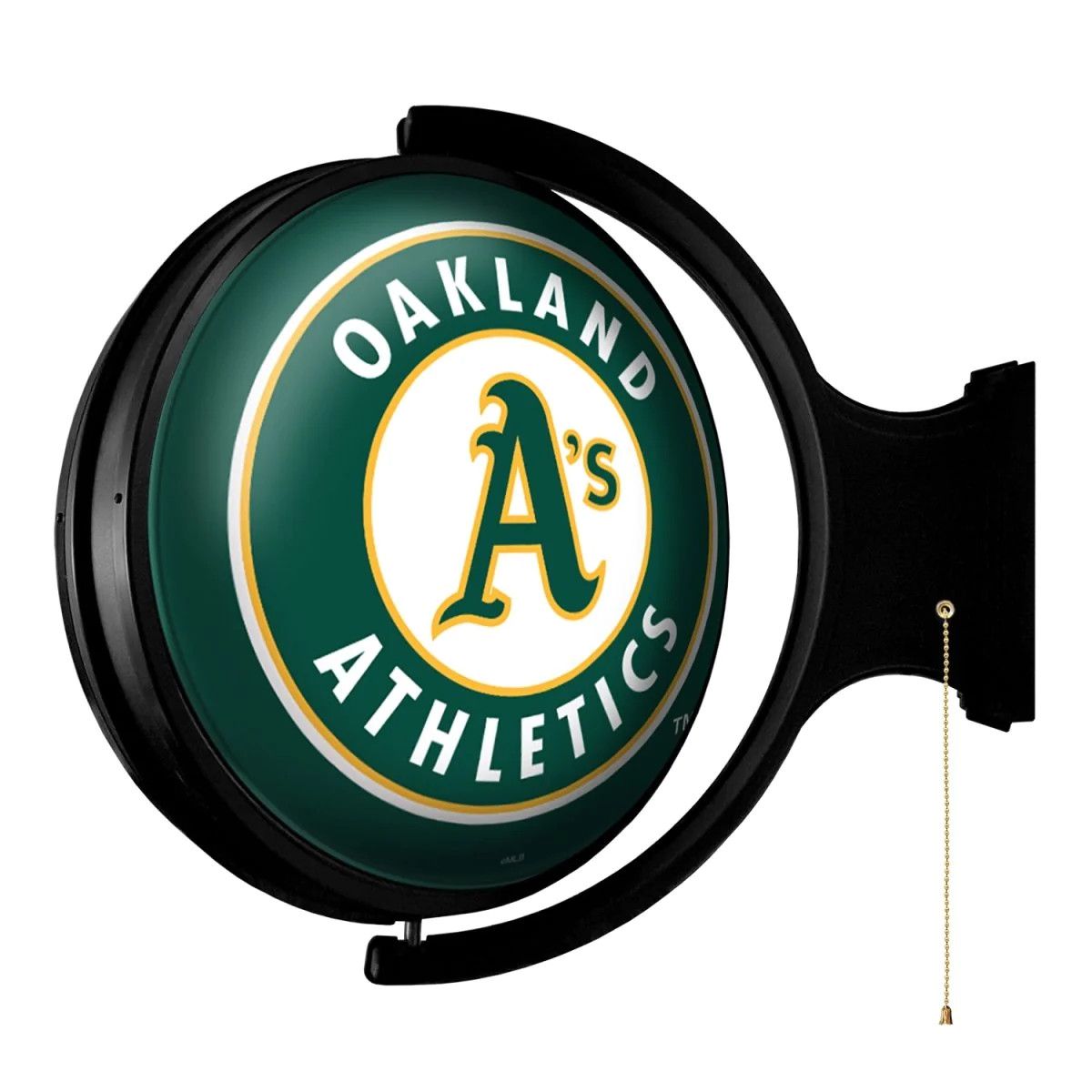 Oakland Athletics Logo - Oakland Athletics: Original Round Rotating Lighted Wall Sign