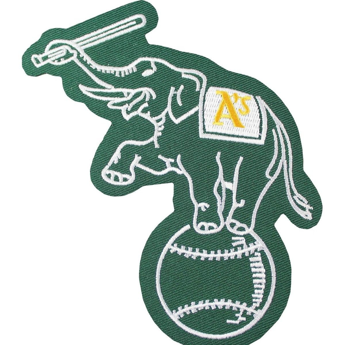 Oakland Athletics Logo - Oakland Athletics Elephant On Ball Sleeve Patch Jersey MLB Logo Emblem |  eBay