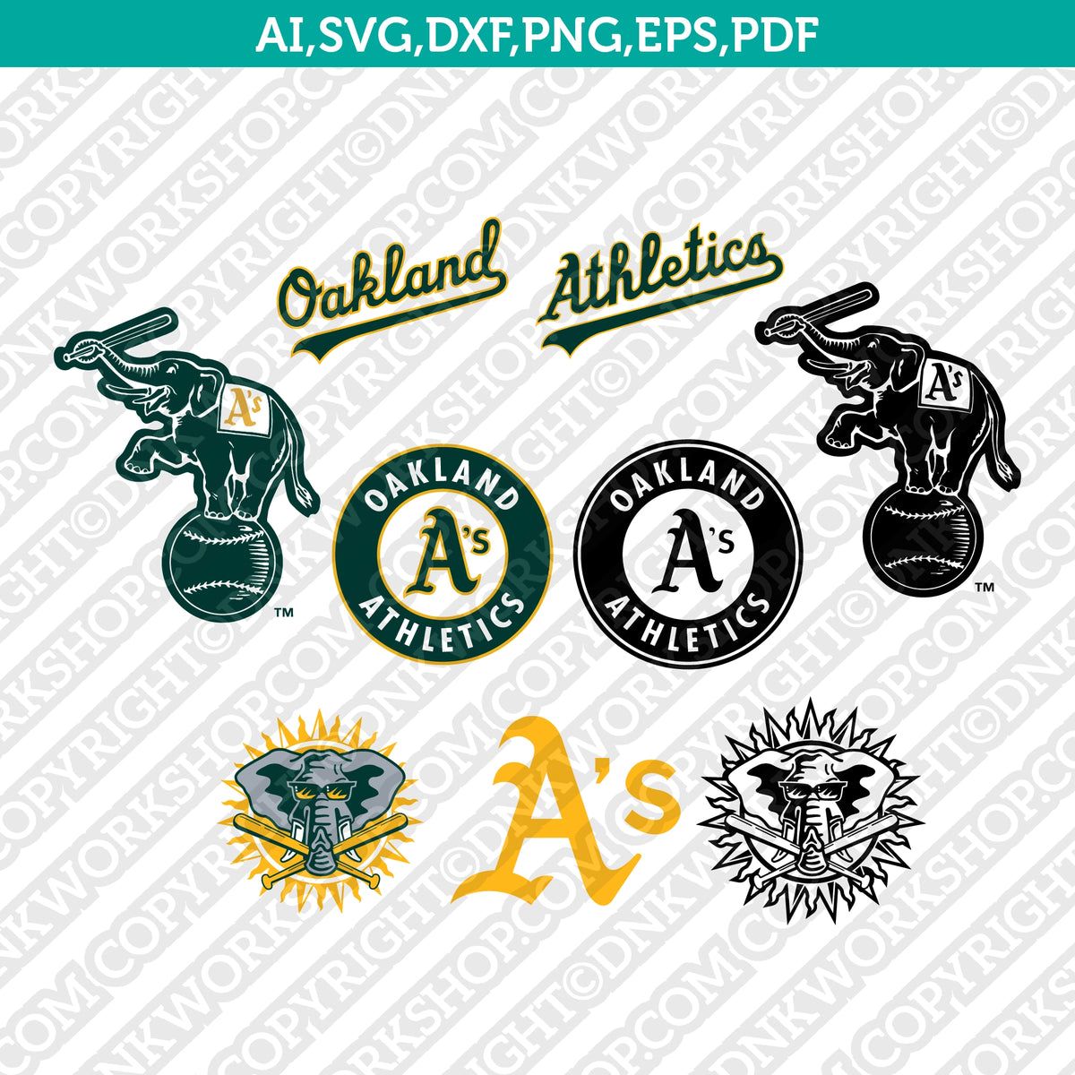 Oakland Athletics Logo - Oakland Athletics Logo SVG | PNG Vector Cricut & Silhouette
