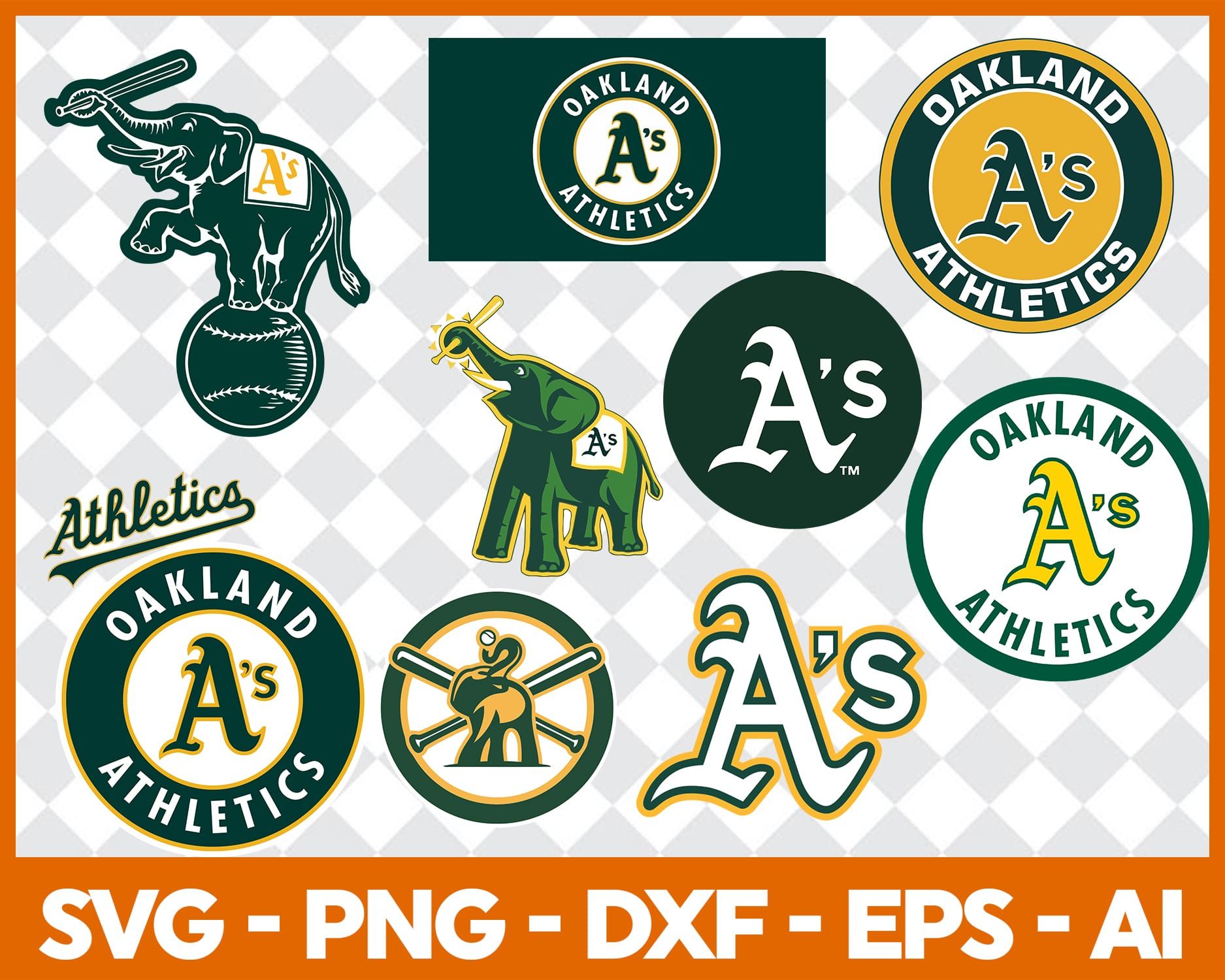 Oakland Athletics Logo - Oakland Athletics SVG- Oakland Athletics Logo MLB Baseball SVG cut file for  cricut files Clip Art Digital Files vector, eps, ai, dxf, png