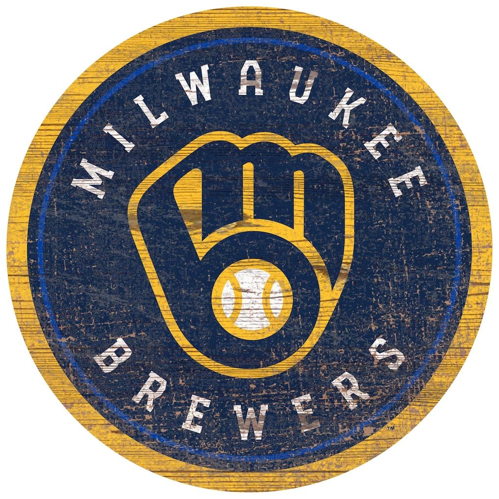 Milwaukee Brewers Logo - Milwaukee Brewers Distressed Logo Cutout Sign