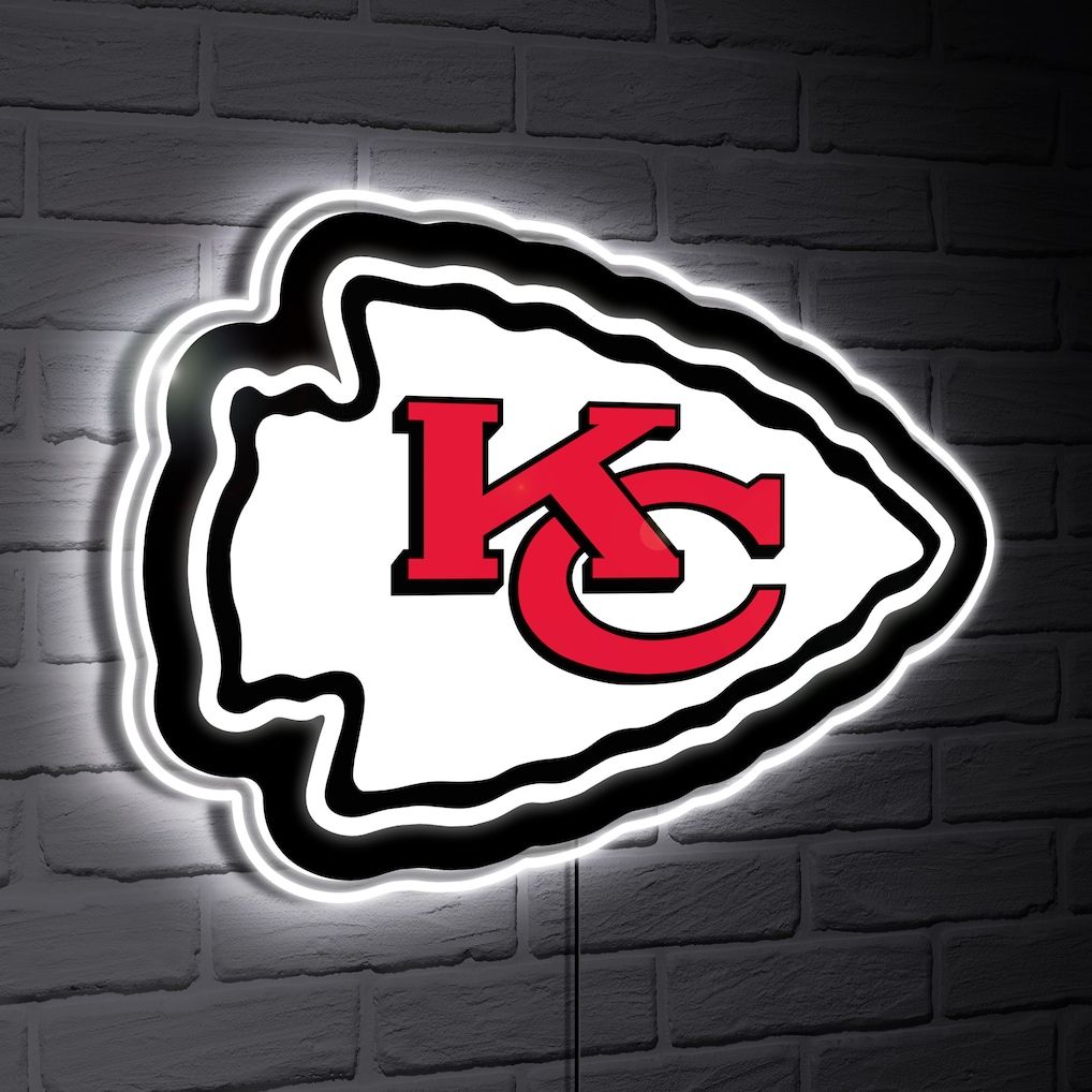 Kansas City Chiefs Logo - Kansas City Chiefs LED Team Logo Shaped Lighted Wall Sign