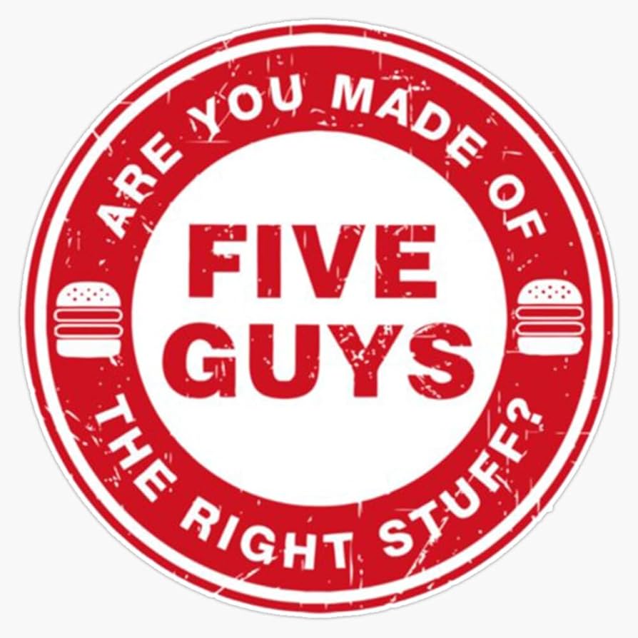 Five Guys Logo - Amazon.com: Circle Fries Five Guys Burgers Sticker Bumper Sticker Vinyl  Decal 5