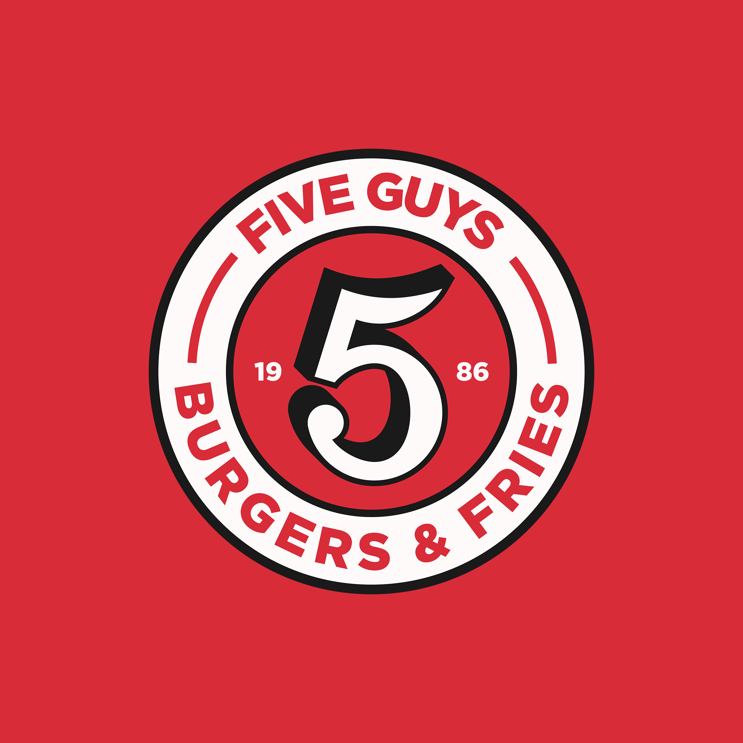 Five Guys Logo - Five Guys rebrand concept I made. Constructive criticism welcome. :) I  wanted to stay consistent with the current brand, but give more  personality/professionalism : r/WillPatersonDesign
