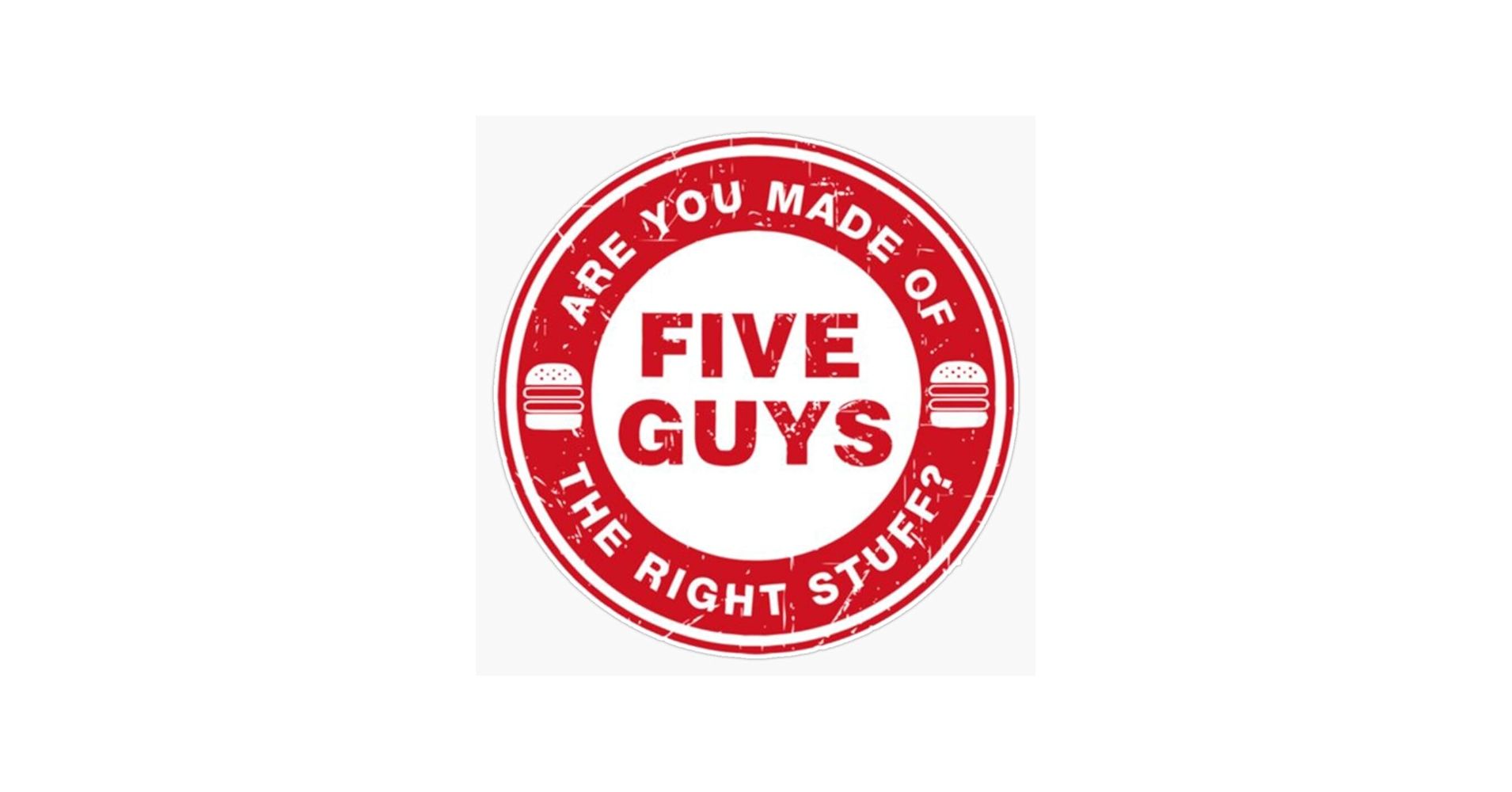 Five Guys Logo - Amazon.com: Circle Fries Five Guys Burgers Sticker Bumper Sticker Vinyl  Decal 5