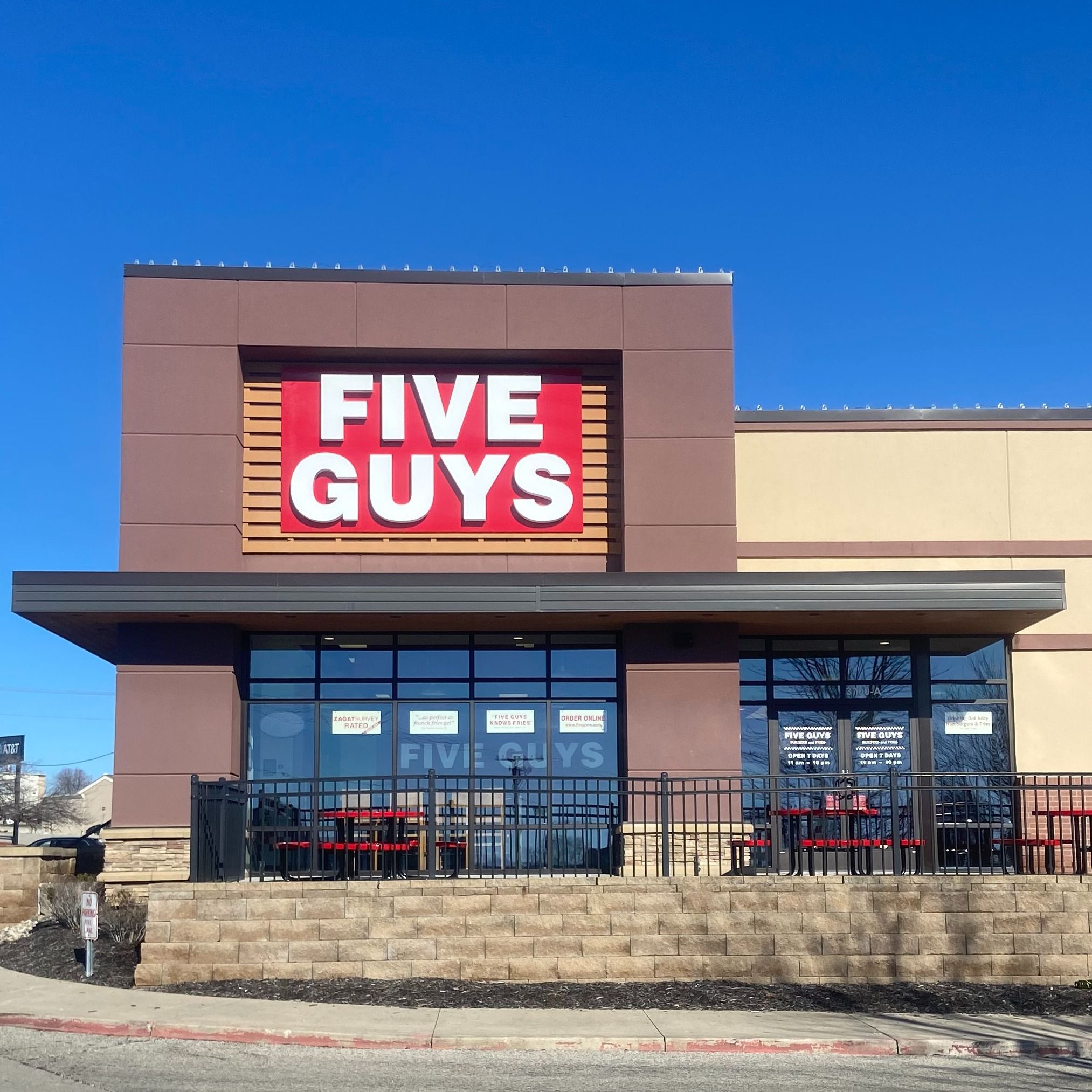 Five Guys Logo - Five Guys East Hills Mall: Cheeseburger, hot dog, fries, and milkshakes in  St. Joseph