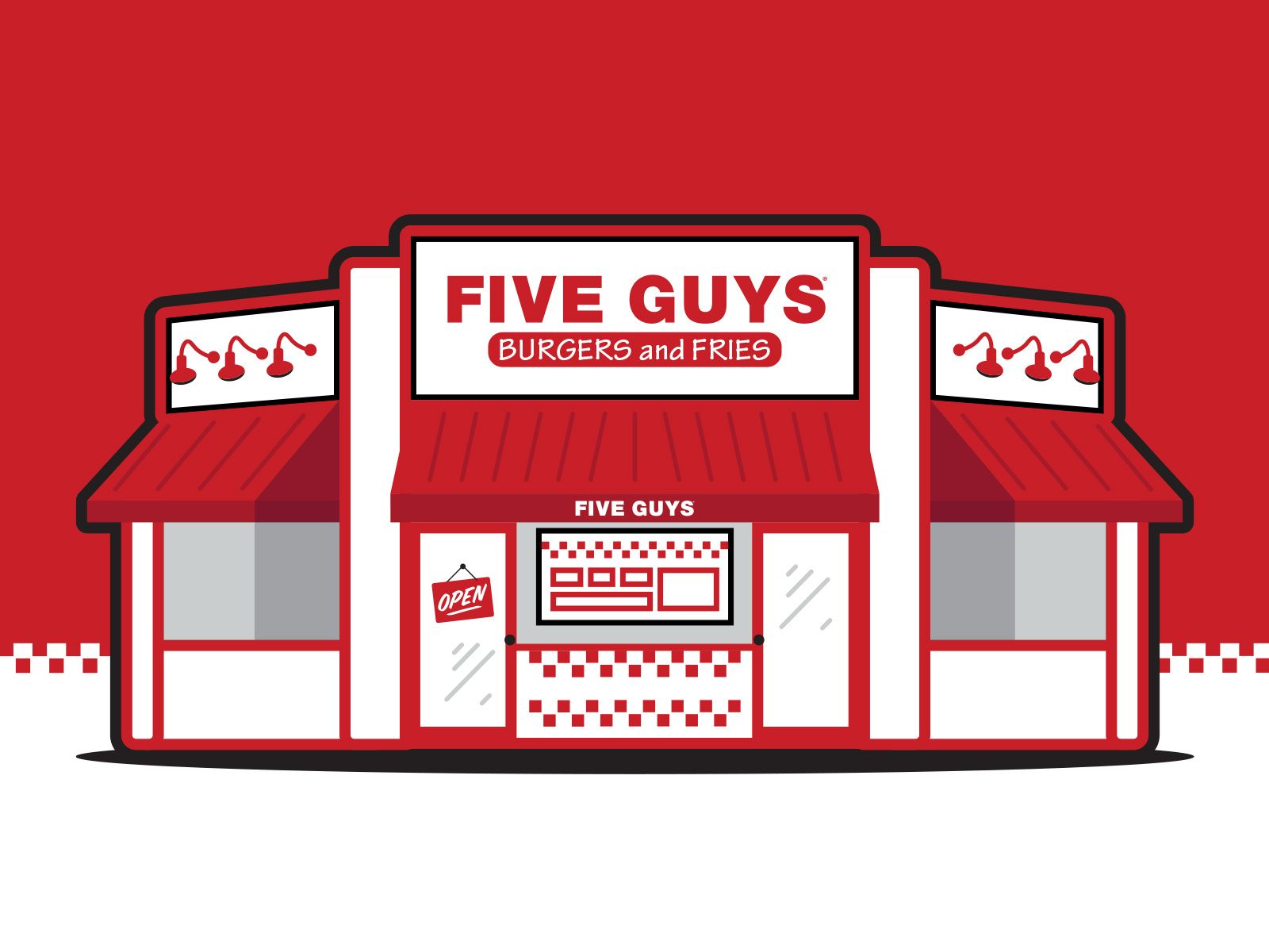 Five Guys Logo - Five Guys Restaurant Illustration by Michelle Crippen on Dribbble