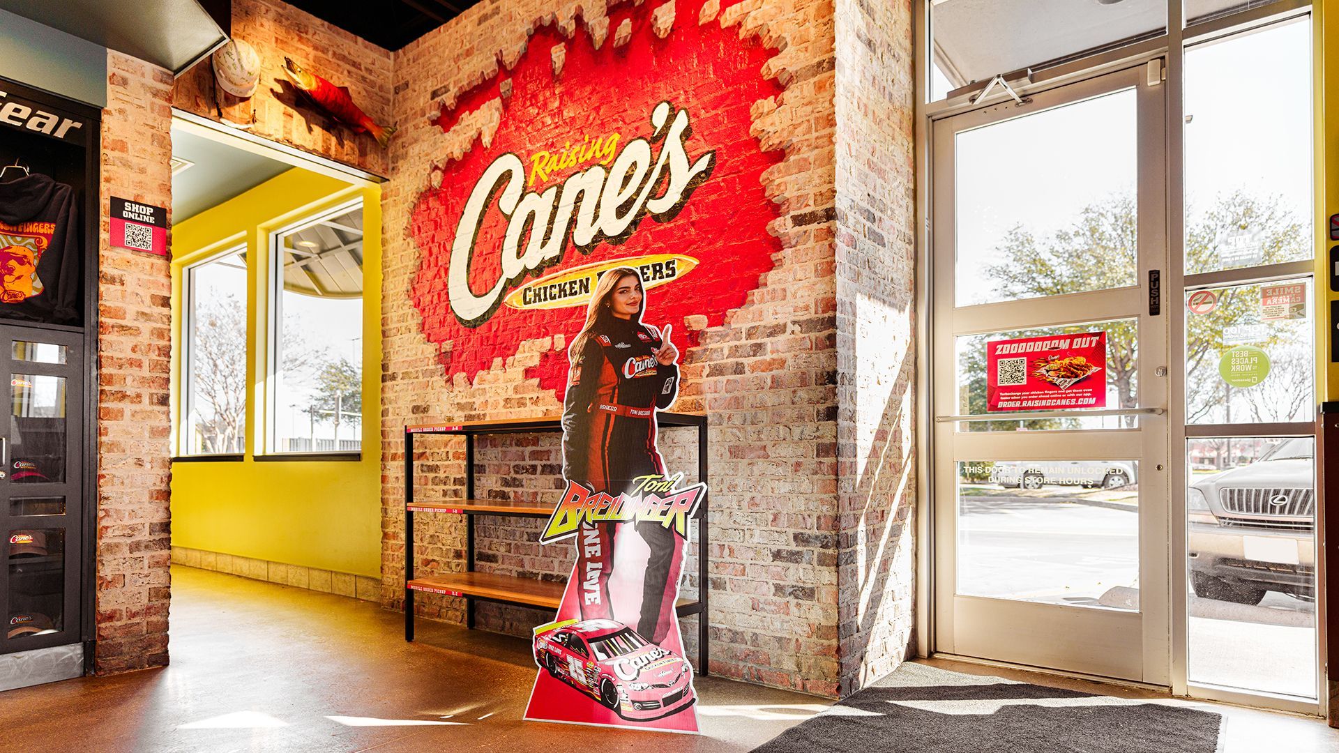 Raising Canes Logo - Raising Cane's kicks off major in-store activation featuring NASCAR driver  Toni Breidinger
