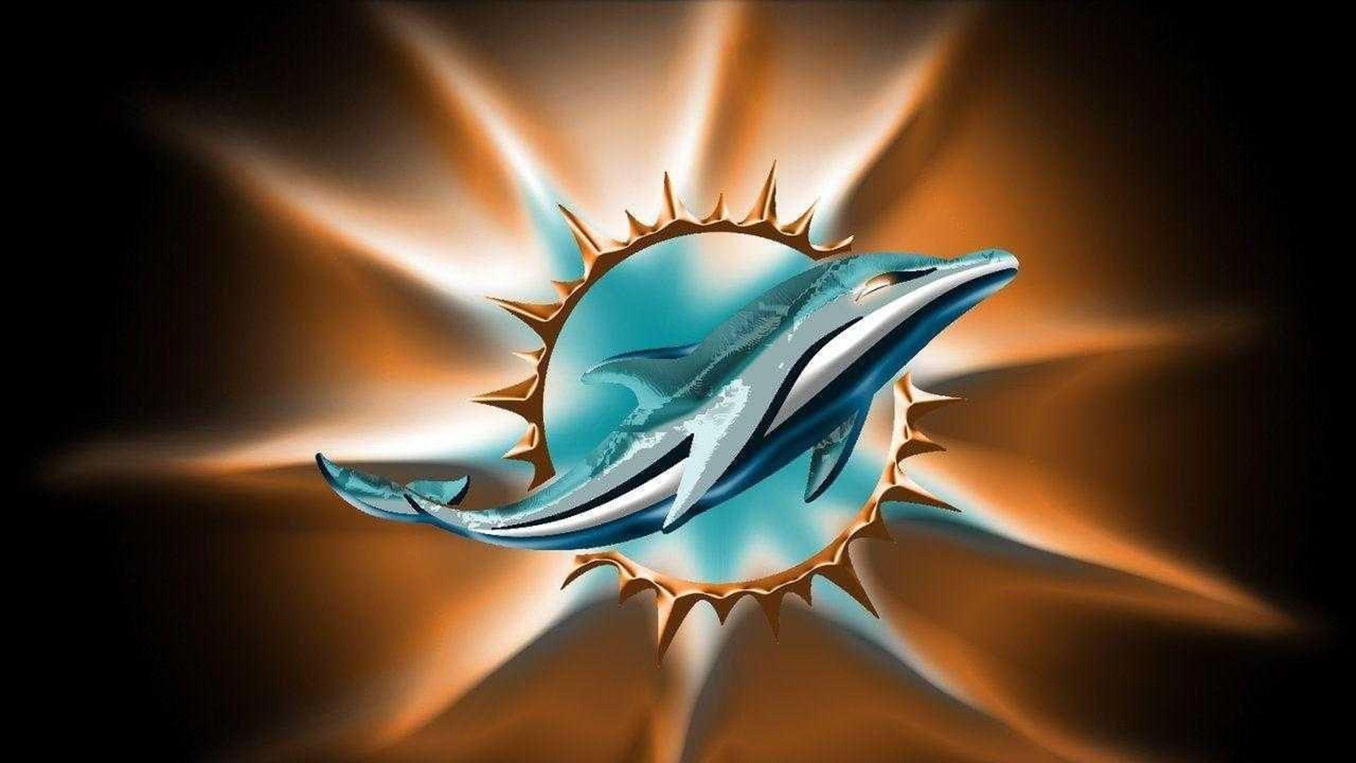 Miami Dolphins Logo - Miami Dolphins Logo In Orange Blue Glare Background HD Miami Dolphins  Wallpapers | HD Wallpapers | ID #85347
