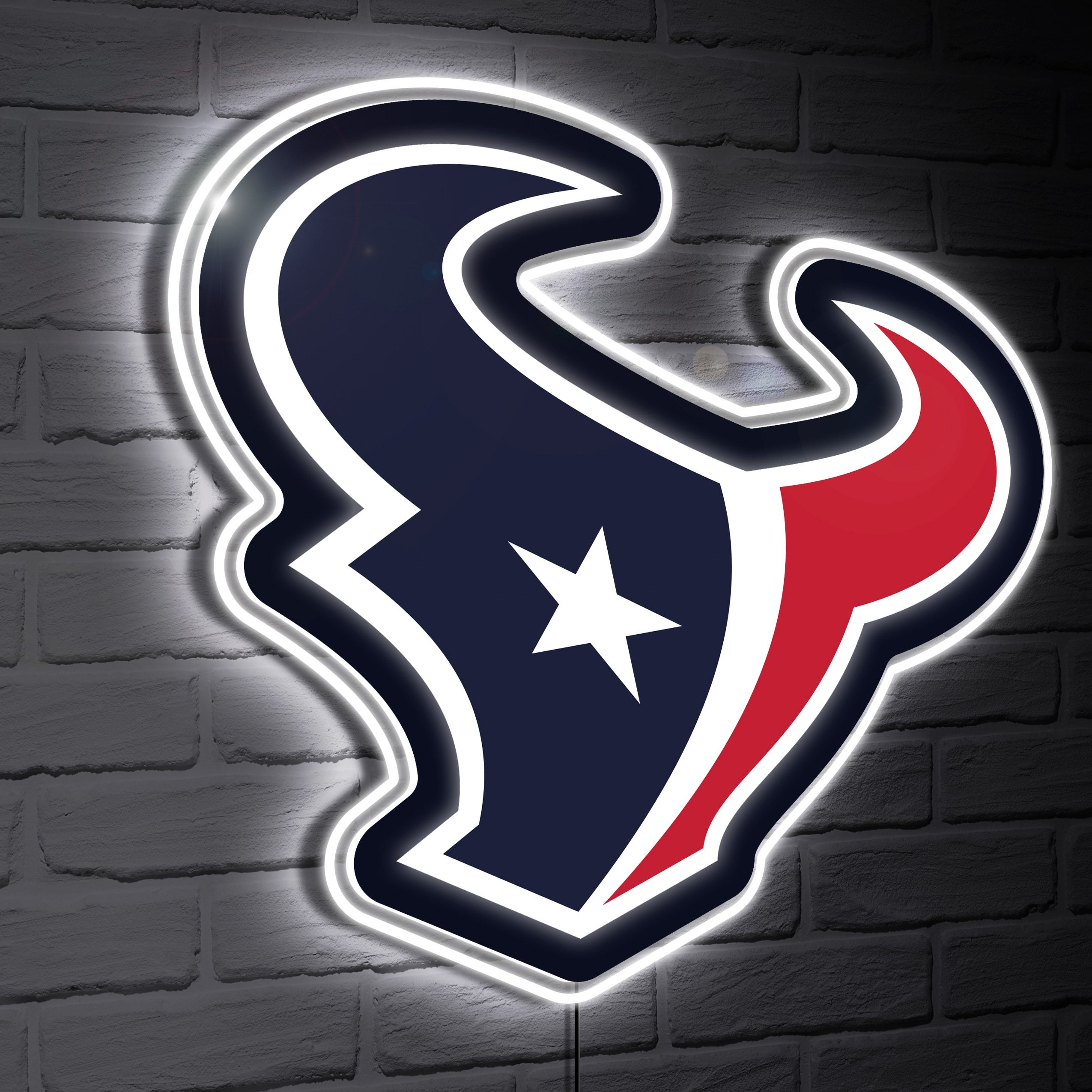 Houston Texans Logo - Houston Texans LED Team Logo Shaped Lighted Wall Sign