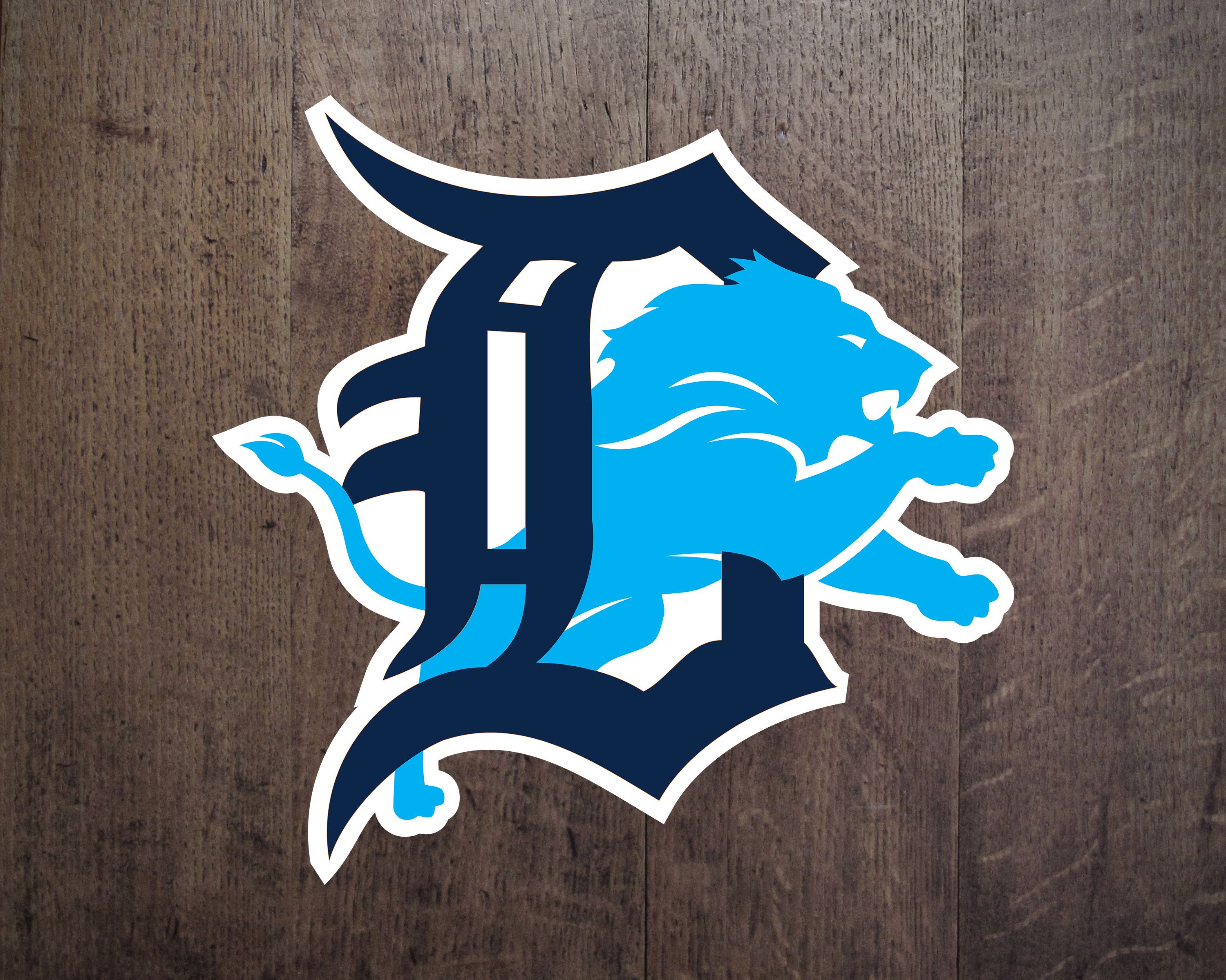 Detroit Lions Logo - English D Detroit Lions / Acrylic Sign / Football Sign