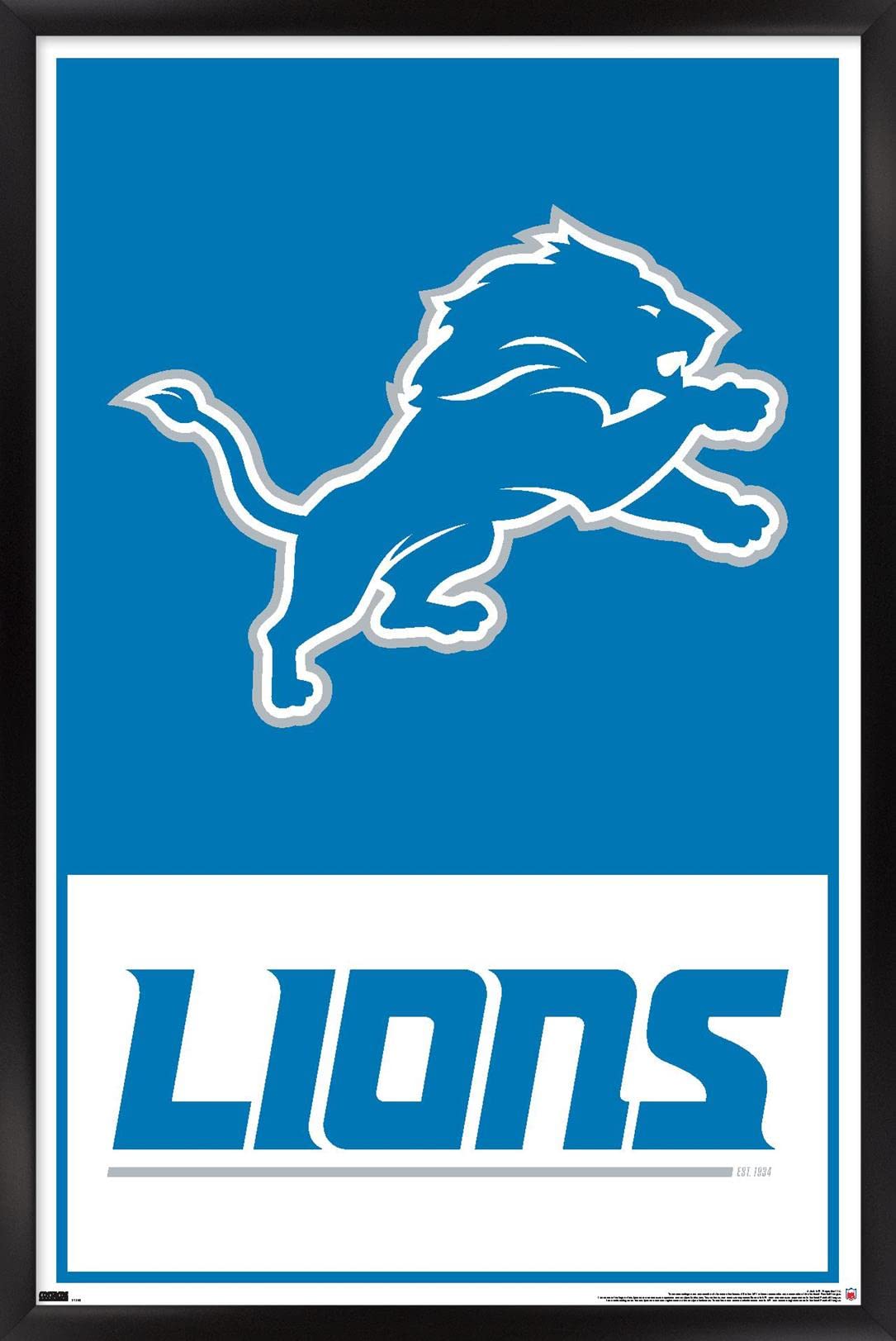 Detroit Lions Logo - Amazon.com: NFL Detroit Lions - Logo 21 Wall Poster, 34L