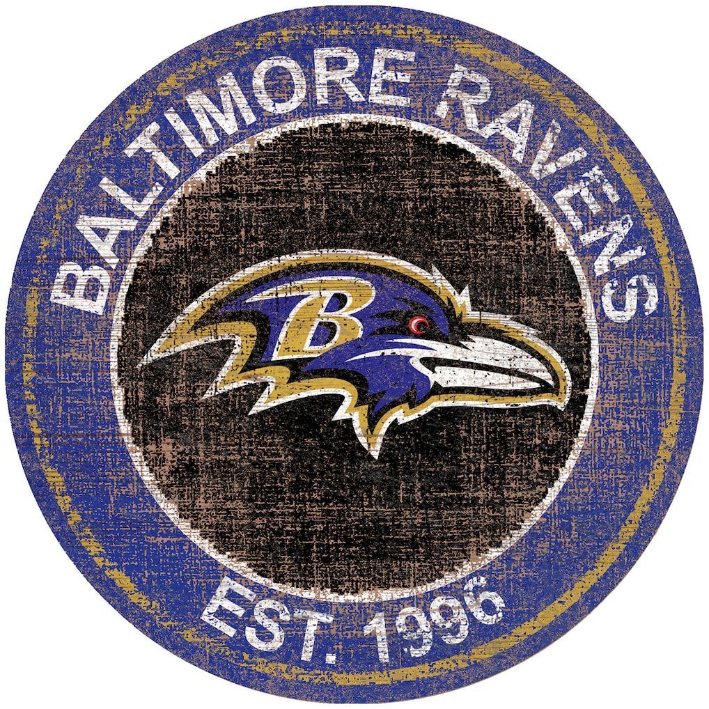 Baltimore Ravens Logo - Baltimore Ravens 24'' Round Heritage Logo Sign
