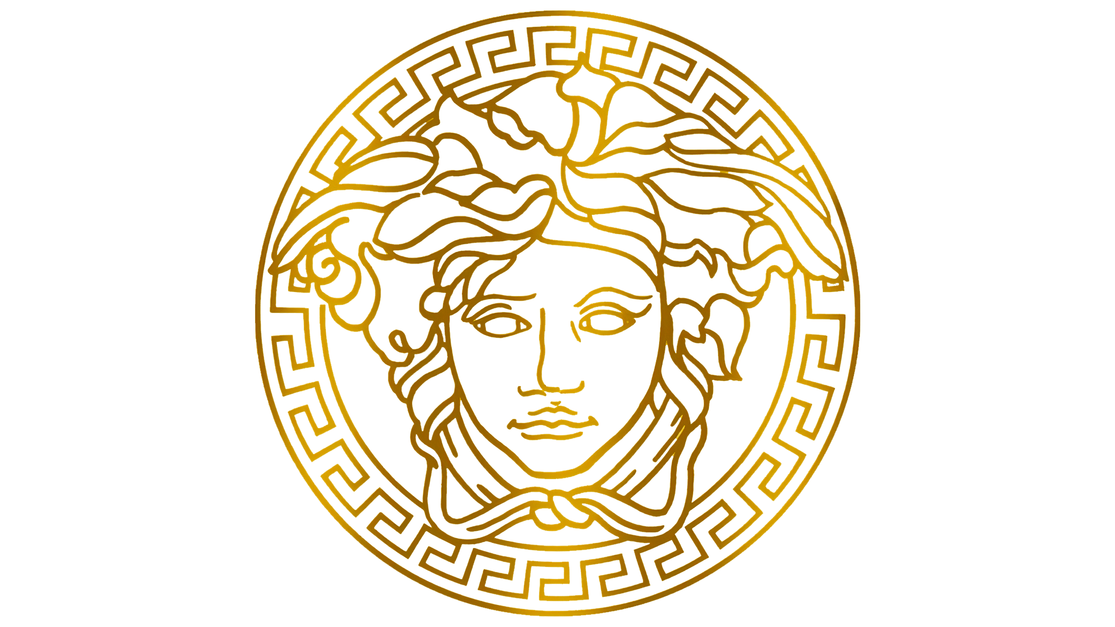 Versace Logo - Gold Versace Logo, Opulent Style, Elegant Motif, Greek Key, Luxury Fashion  PNG
