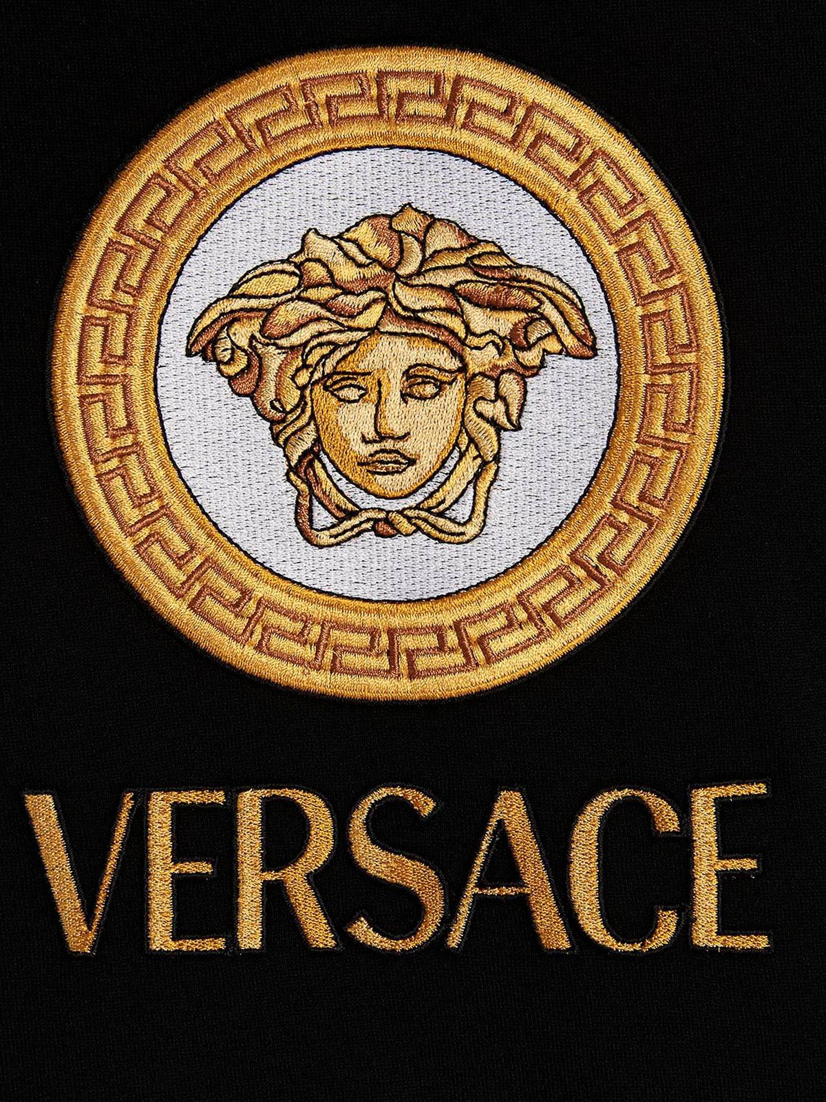 Versace Logo - Versace Logo print T-shirt - Black - Men|10084691A060591B000