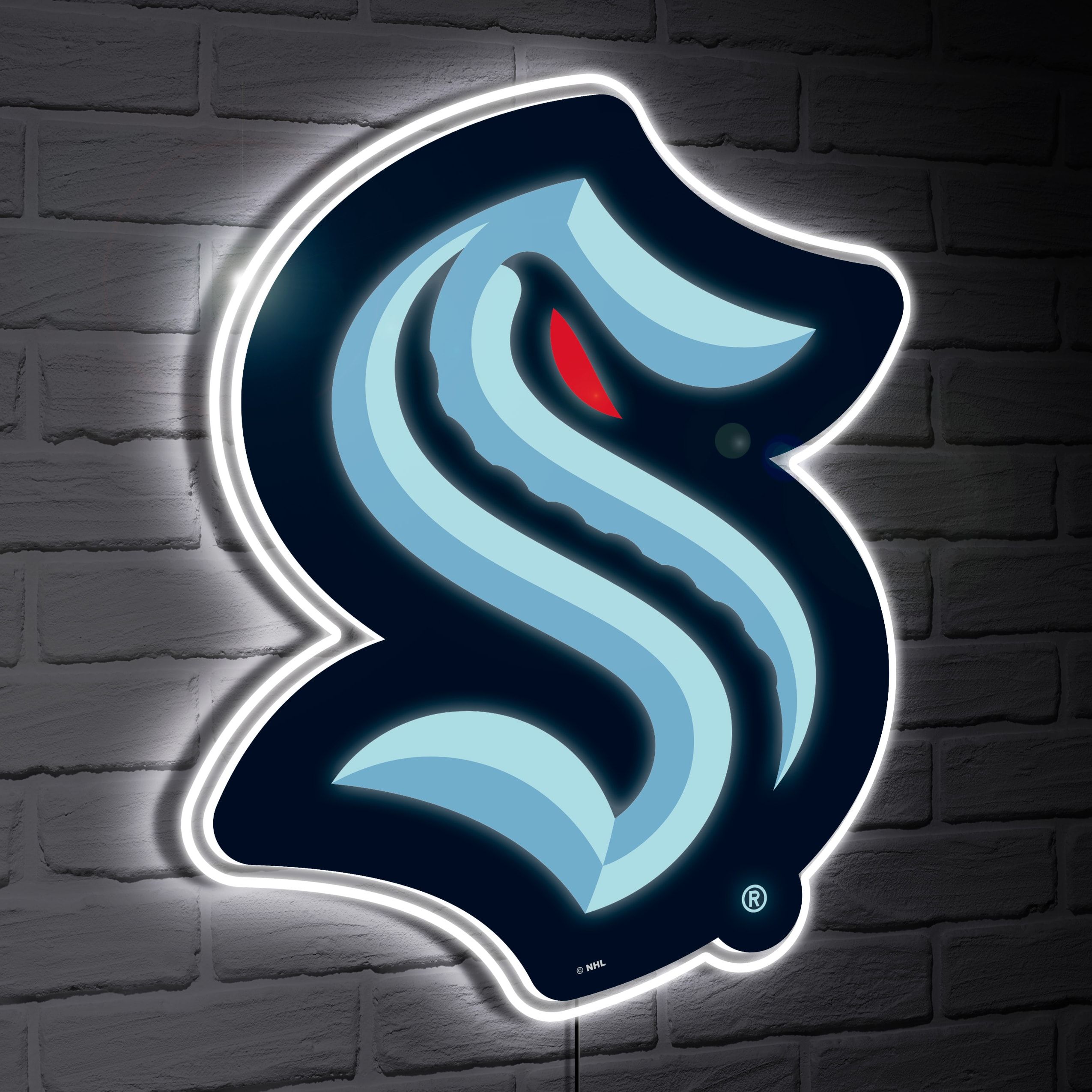 Seattle Kraken Logo - Seattle Kraken LED Team Logo Shaped Lighted Wall Sign