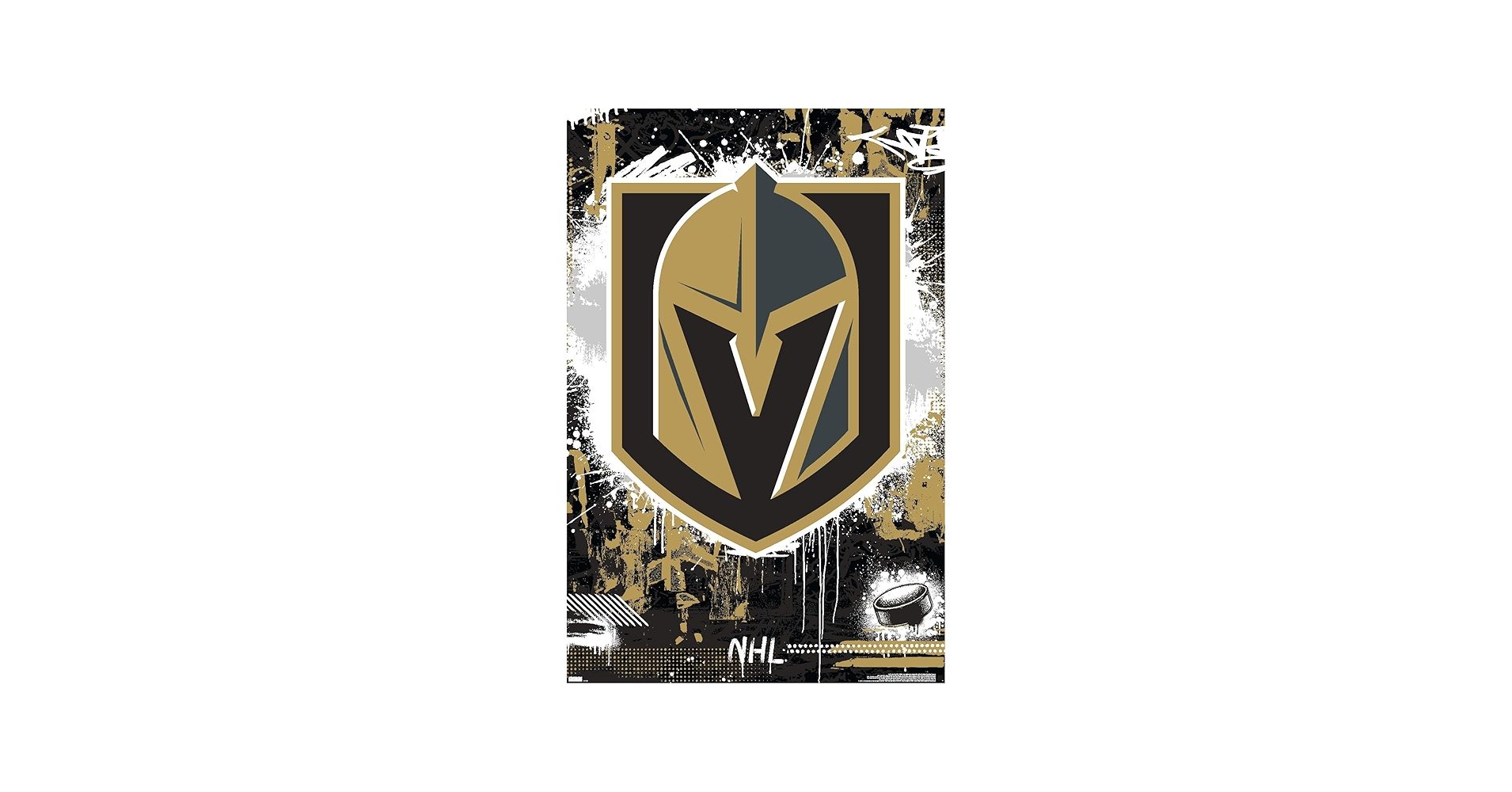 Vegas Golden Knights Logo - Amazon.com: Trends International NHL Vegas Golden Knights - Maximalist Logo  23 Wall Poster, 34L x 22.4W, Premium Unframed Version : Sports & Outdoors