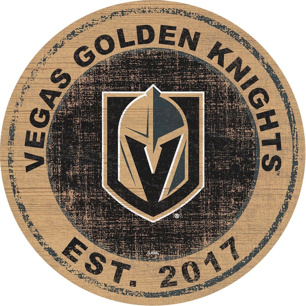 Vegas Golden Knights Logo - Vegas Golden Knights 24'' Round Heritage Logo Sign