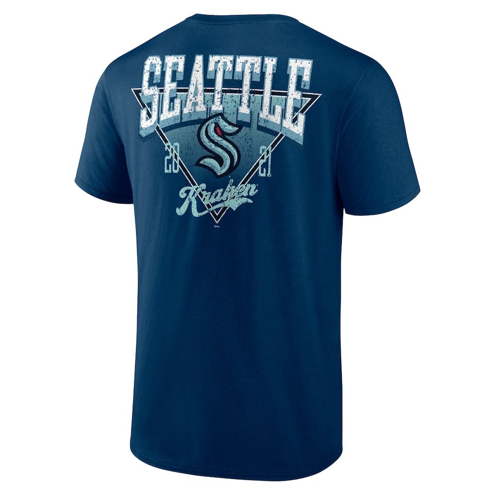 Seattle Kraken Logo - Men's Seattle Kraken Logo Athletic Navy Never Over T-Shirt