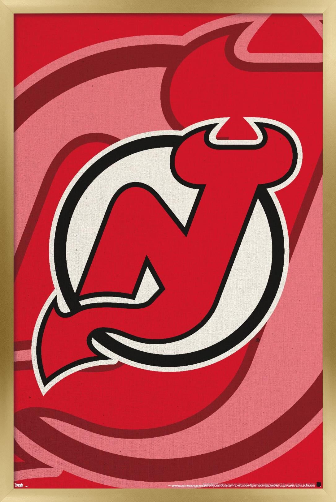 New Jersey Devils Logo - NHL New Jersey Devils - Logo 21 Wall Poster, 22.375