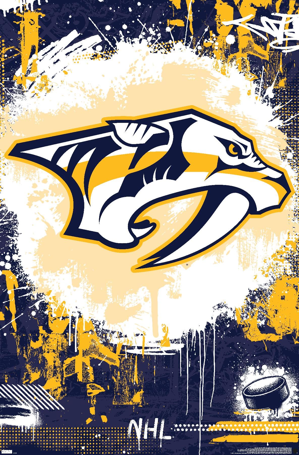 Nashville Predators Logo - Amazon.com: NHL Nashville Predators - Maximalist Logo 23 Wall Poster, 34L