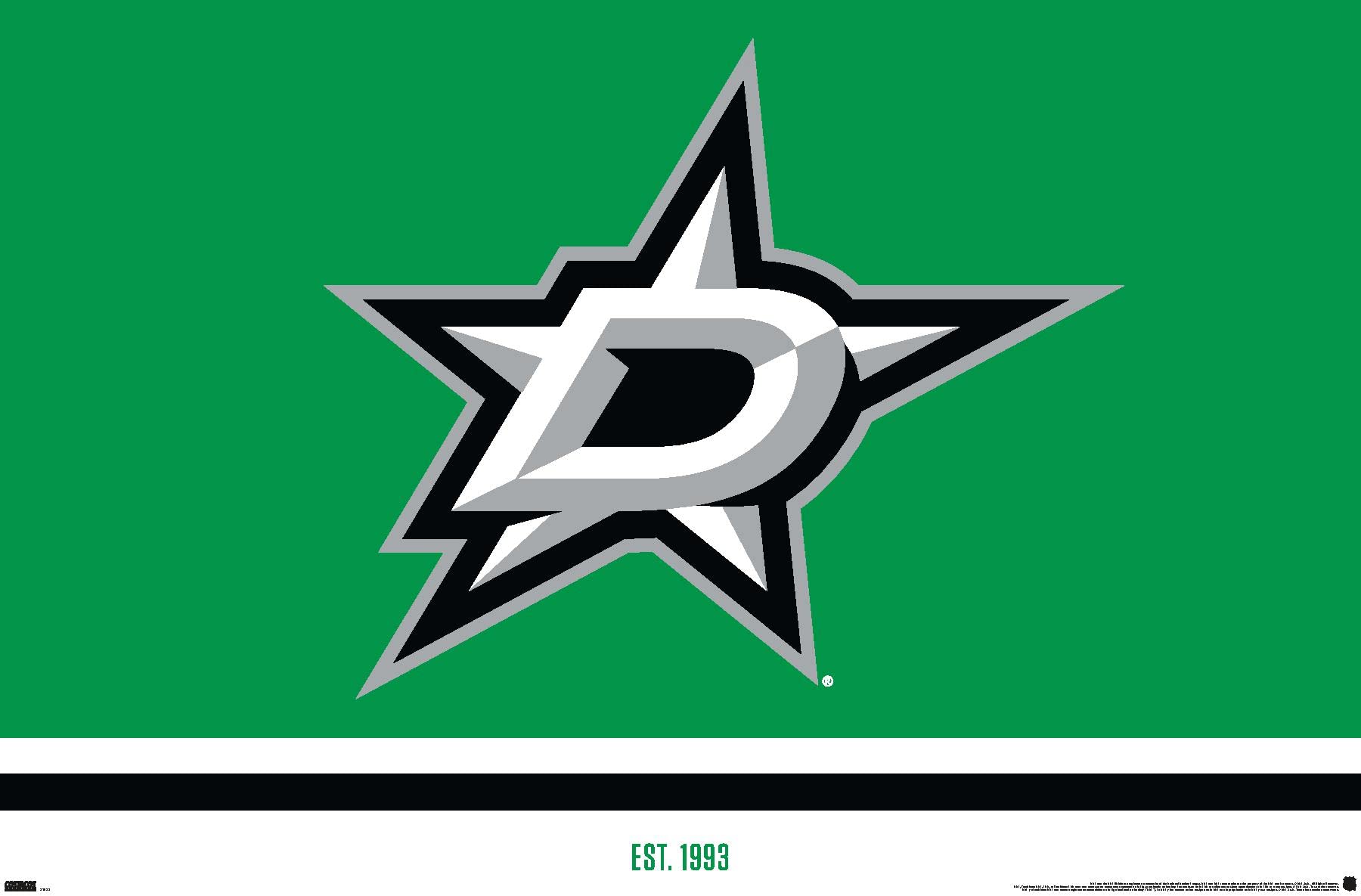 Dallas Stars Logo - Amazon.com: Trends International NHL Dallas Stars - Logo 21 Wall Poster,  34L x 22.4W, Unframed Version : Sports & Outdoors