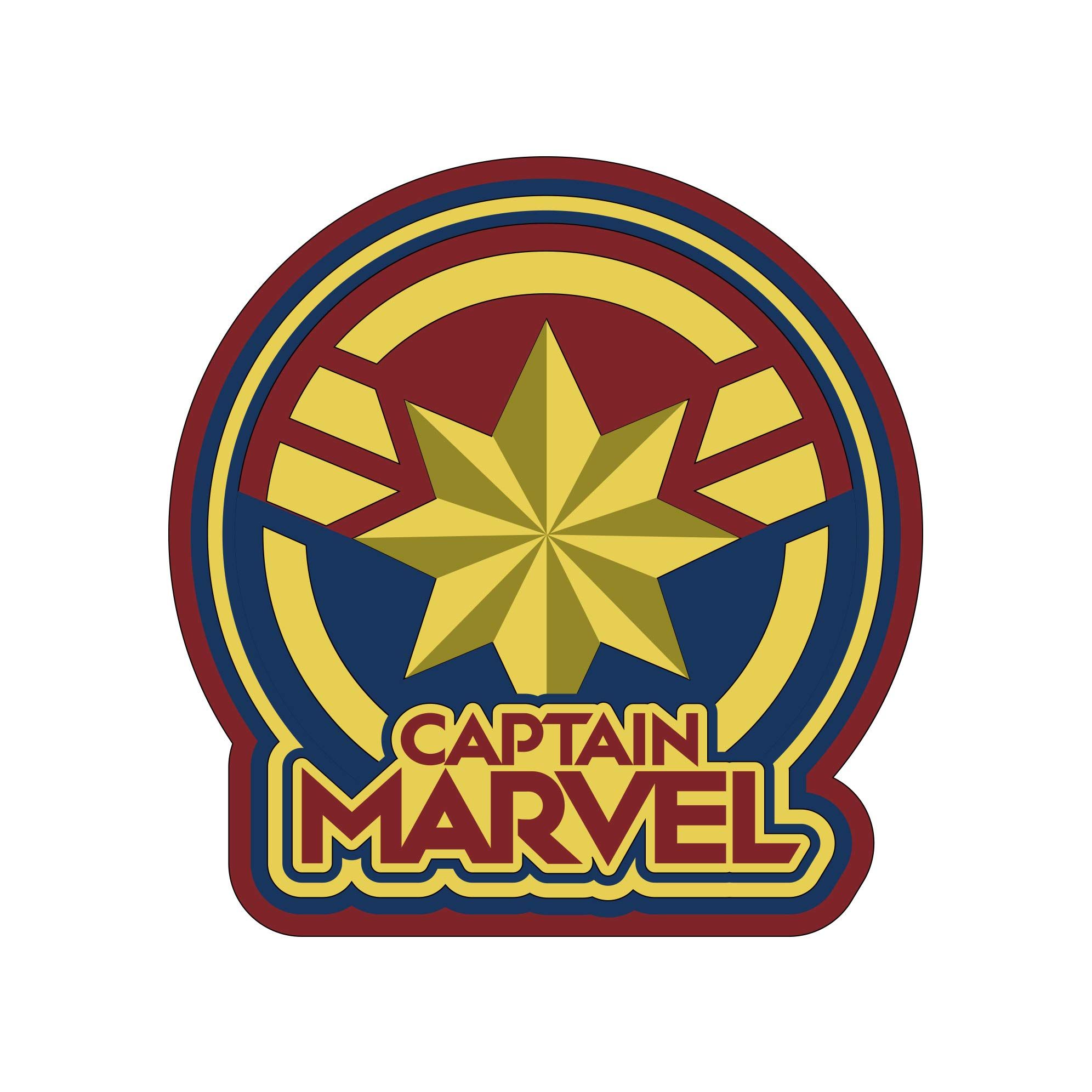 Captain Marvel Logo - Amazon.com: Marvel 69064 Captain Logo Soft Touch Fridge Magnet, 2 inch,  Multi Color: Home & Kitchen