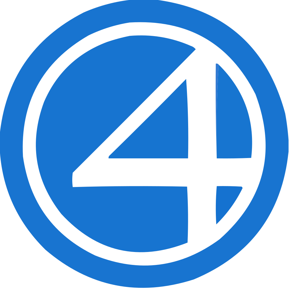 Fantastic Four Logo - File:Fantastic Four logo (blue and white).svg - Wikimedia Commons